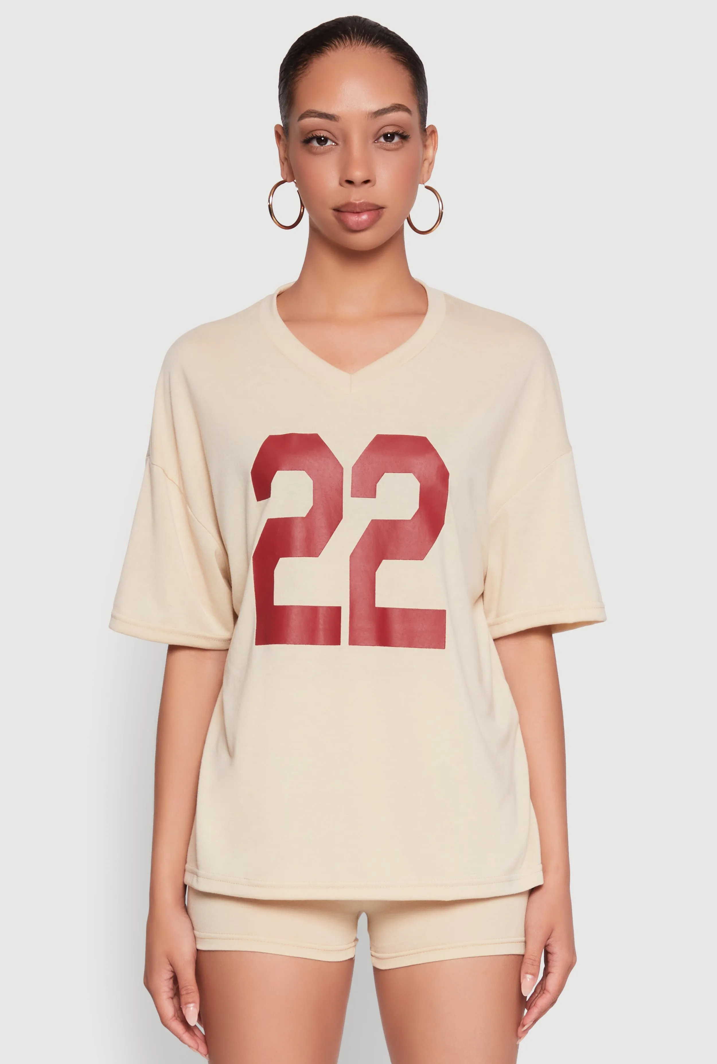 22 V Neck Football T Shirt sold by Rainbow product image thumbnail 2