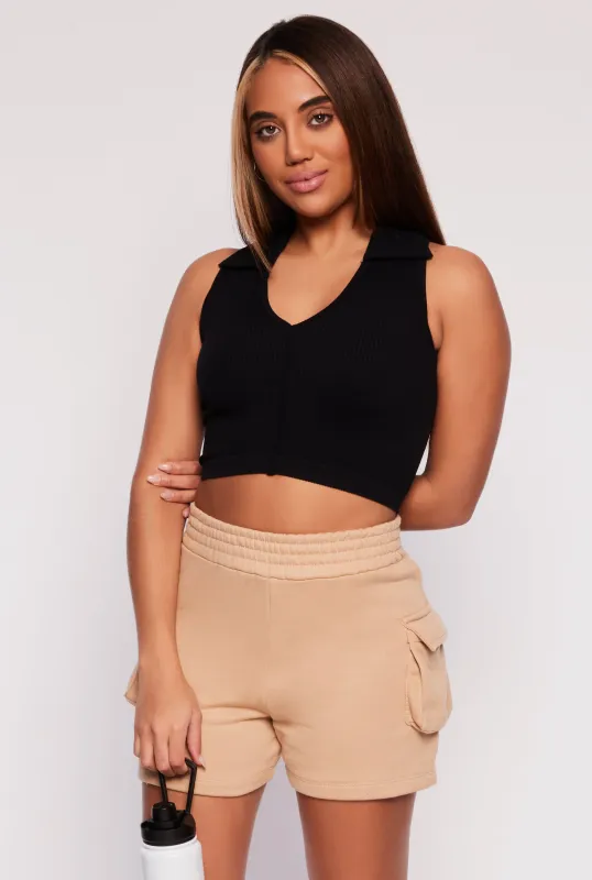 Johnny Collar Seamless Cropped Tank Top sold by Rainbow