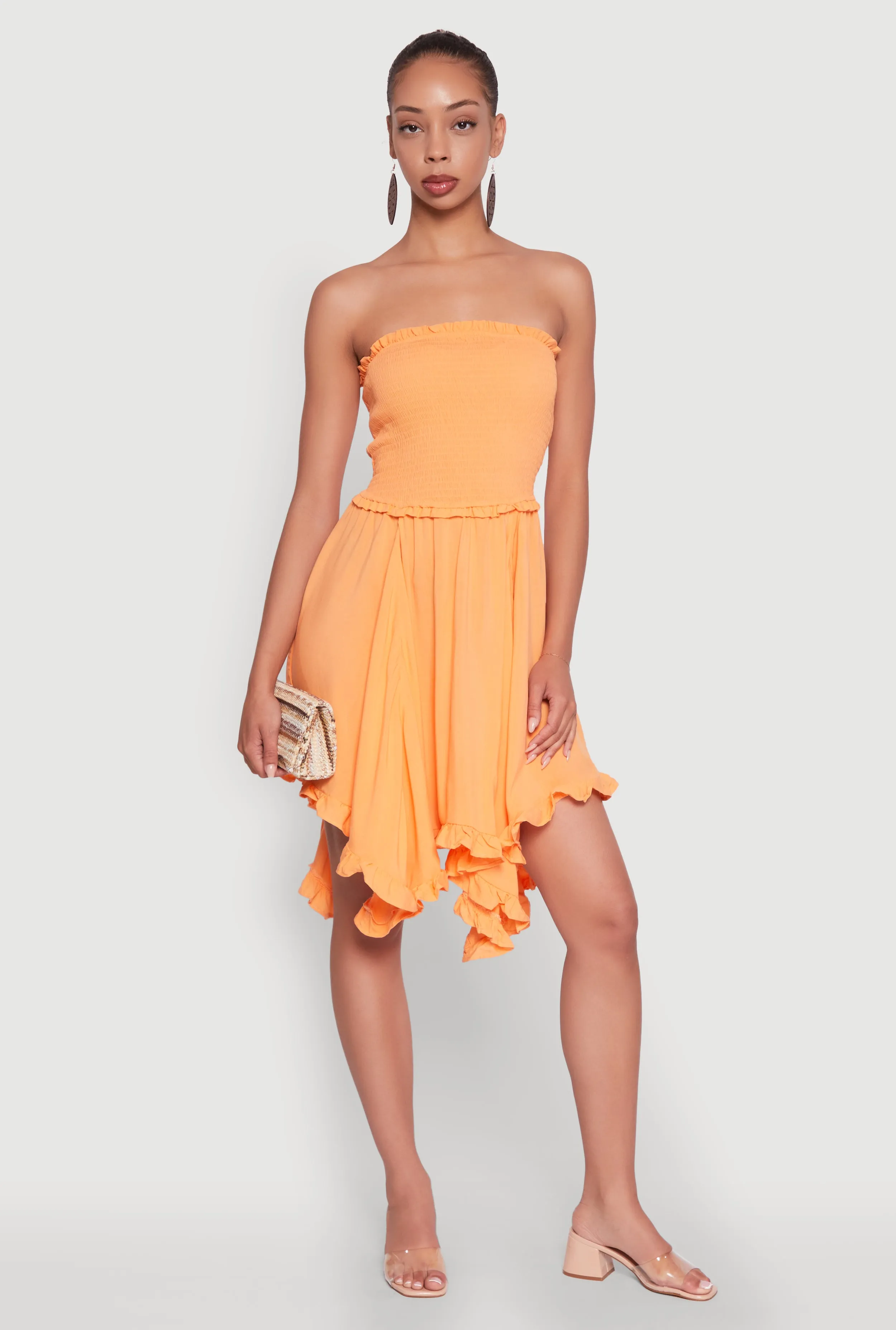 Smocked Handkerchief Hem Tube Dress sold by Rainbow product image thumbnail 5