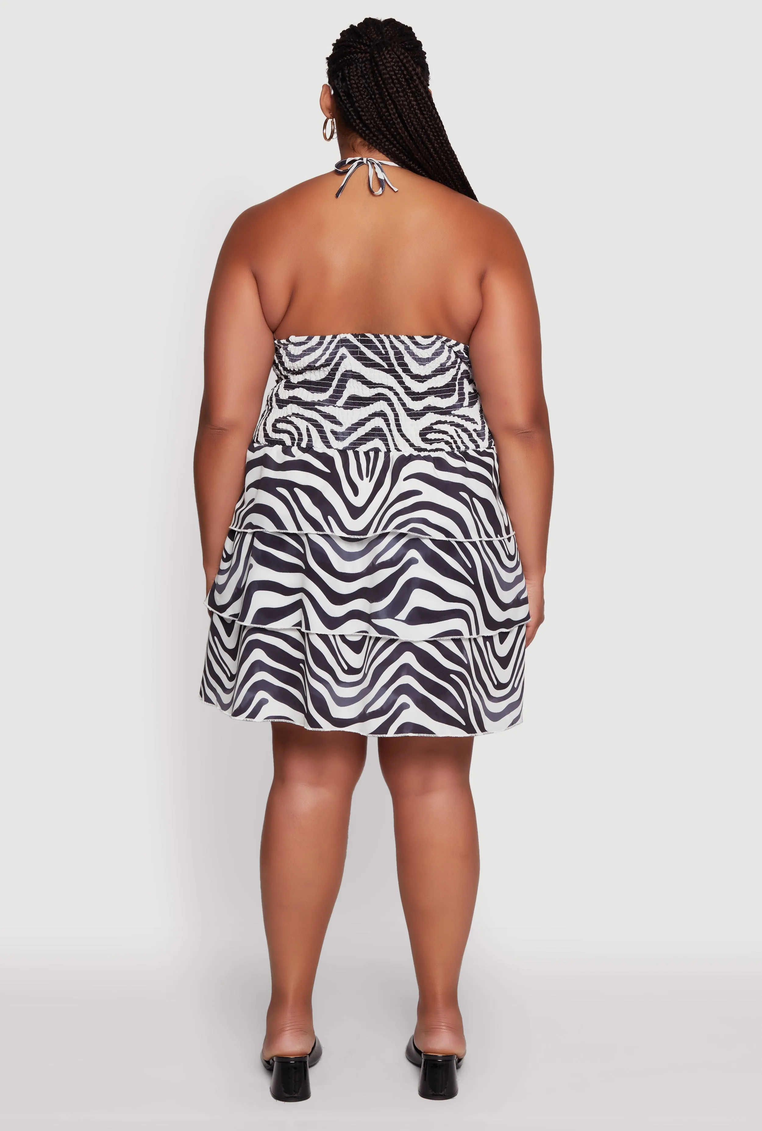 Plus Size Animal Print Tiered Halter Dress sold by Rainbow product image thumbnail 5