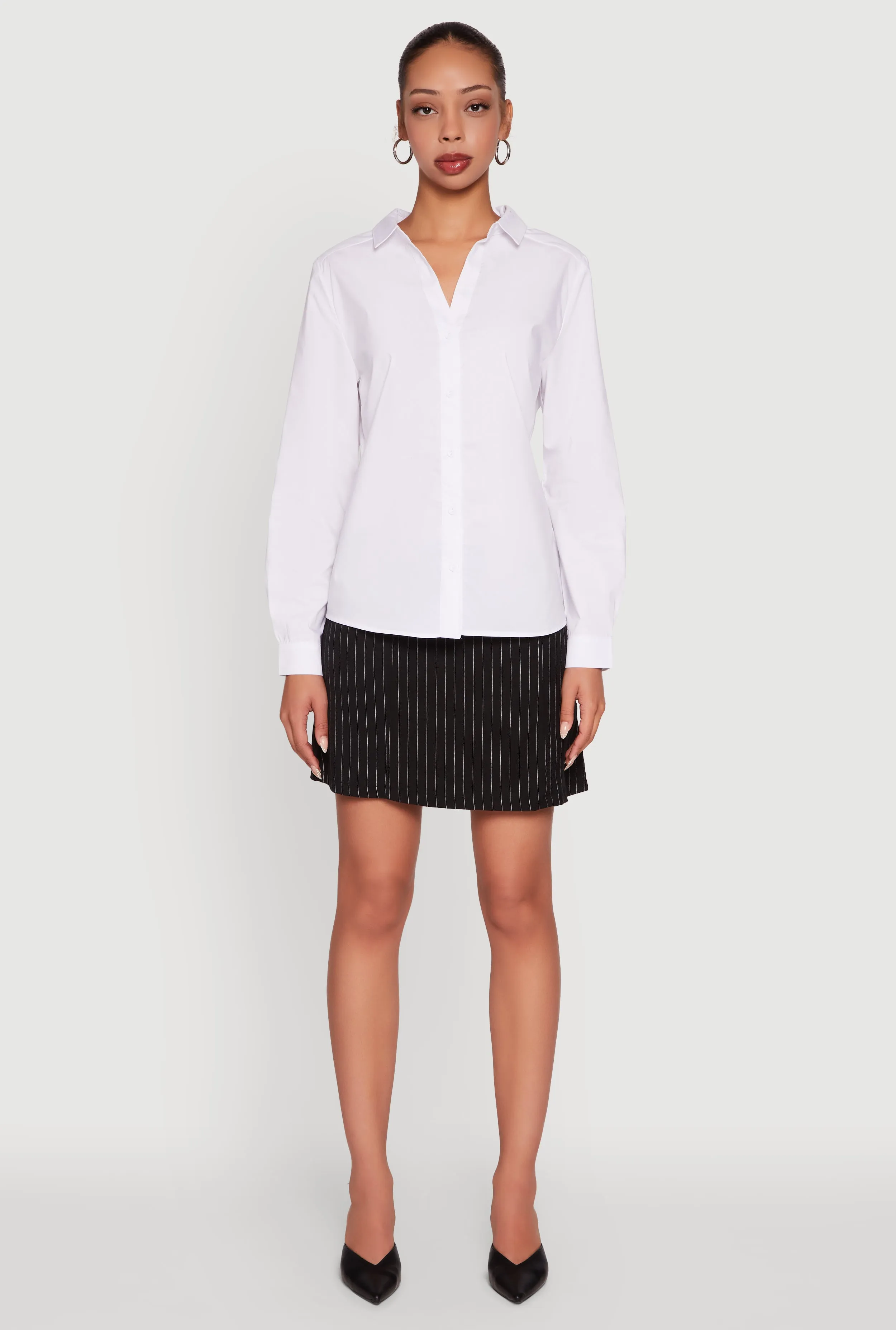 Button Front Classic Fit Long Sleeve Shirt sold by Rainbow