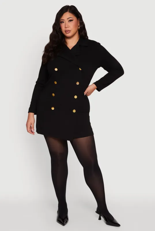 Plus Size Double Breasted Blazer Dress sold by Rainbow