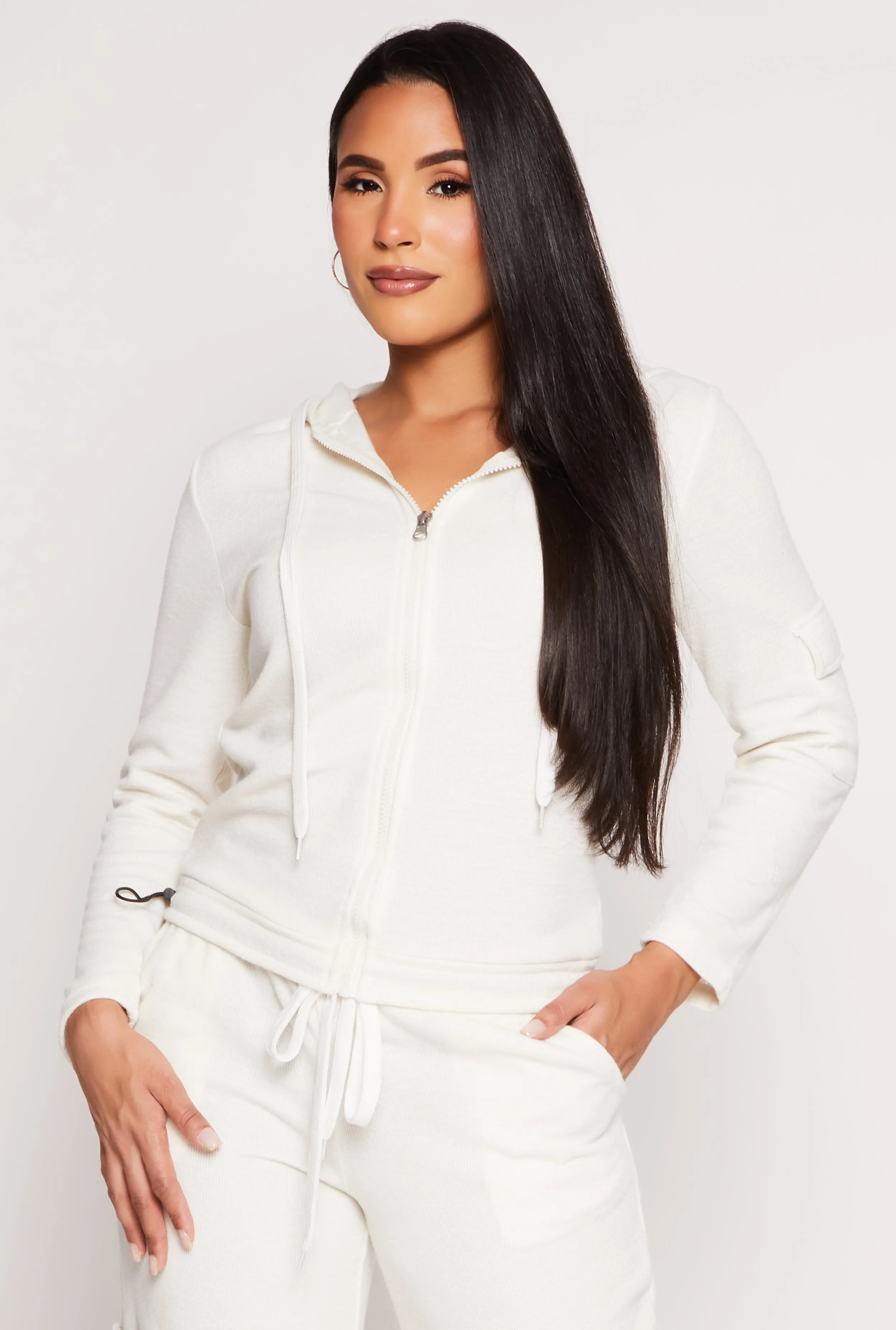 Cargo Pocket Sleeve Zip Front Hoodie sold by Rainbow product image thumbnail 3