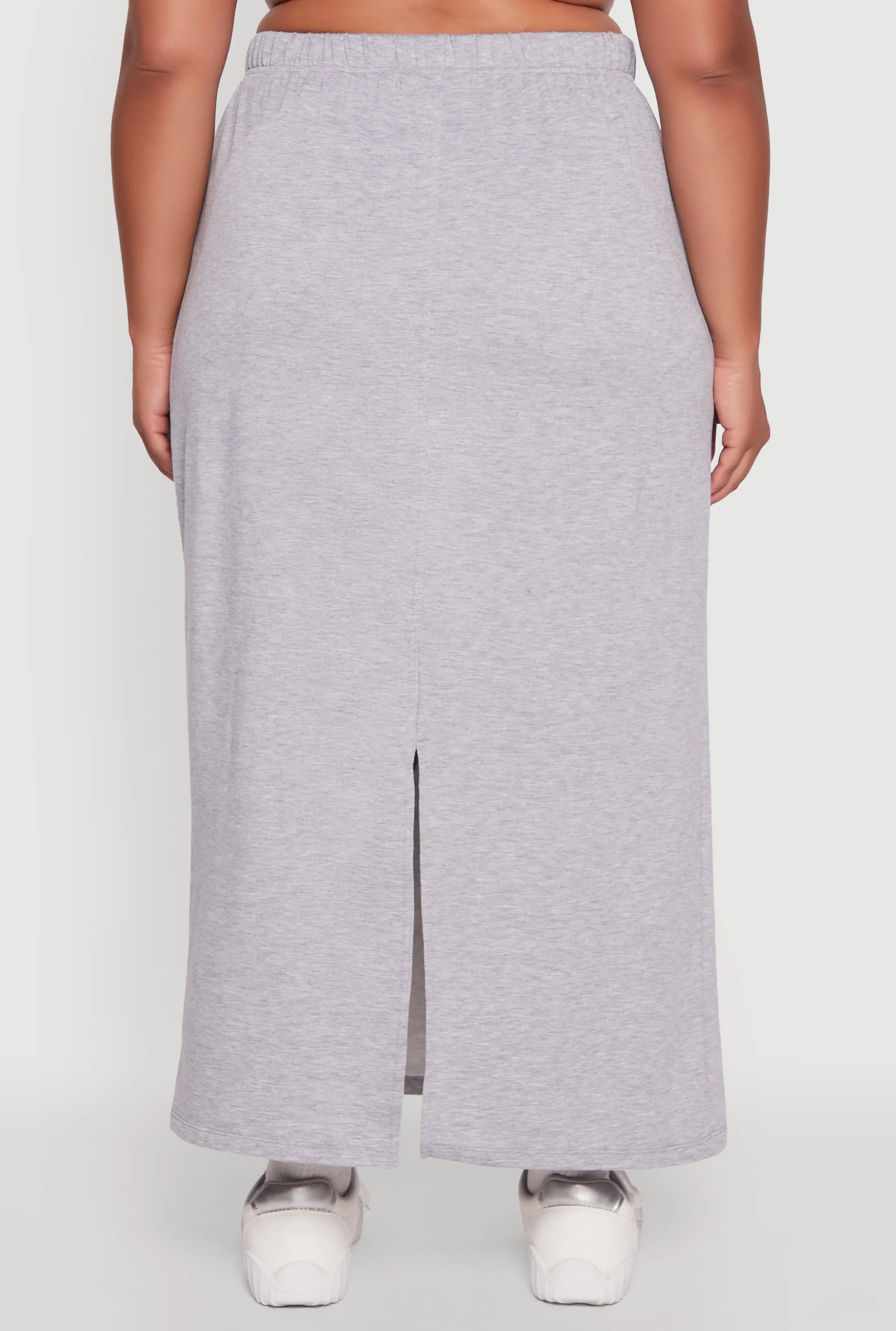Plus Size Toggle Drawstring Solid Fleece Maxi Skirt sold by Rainbow product image thumbnail 5