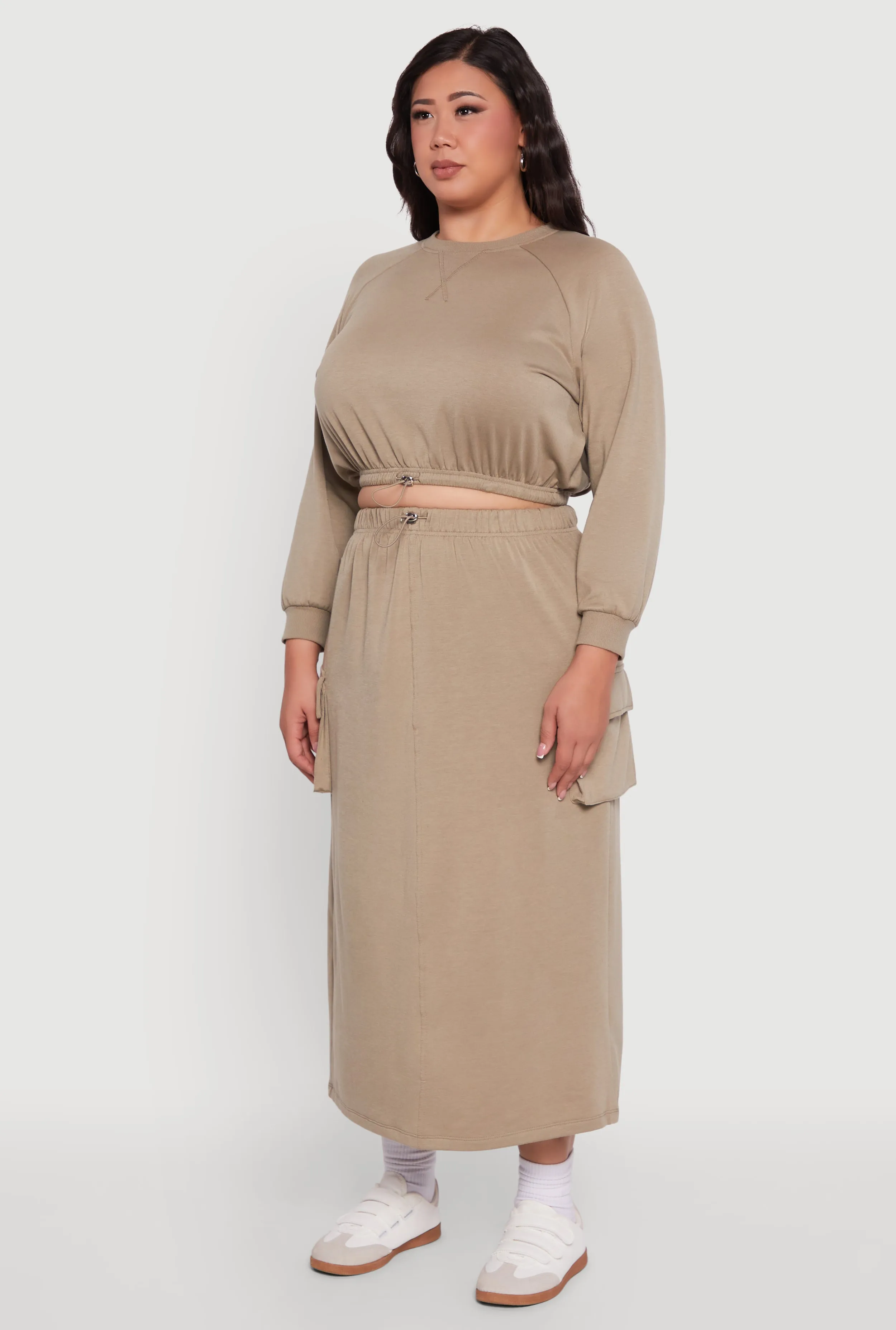 Plus Size Pullover Sweatshirt with Toggle Drawstring Hem sold by Rainbow product image thumbnail 5