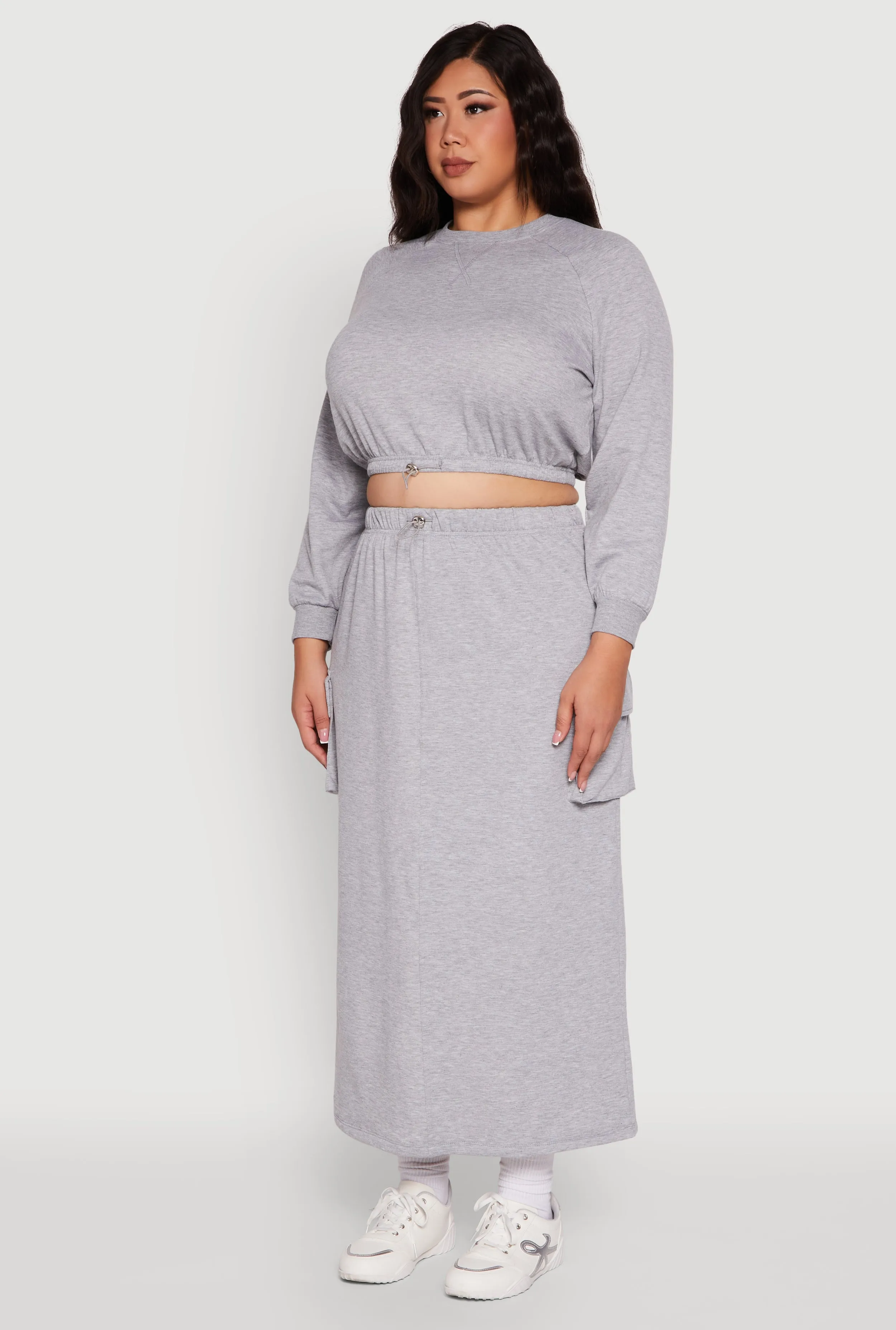 Plus Size Pullover Sweatshirt with Toggle Drawstring Hem sold by Rainbow product image thumbnail 5