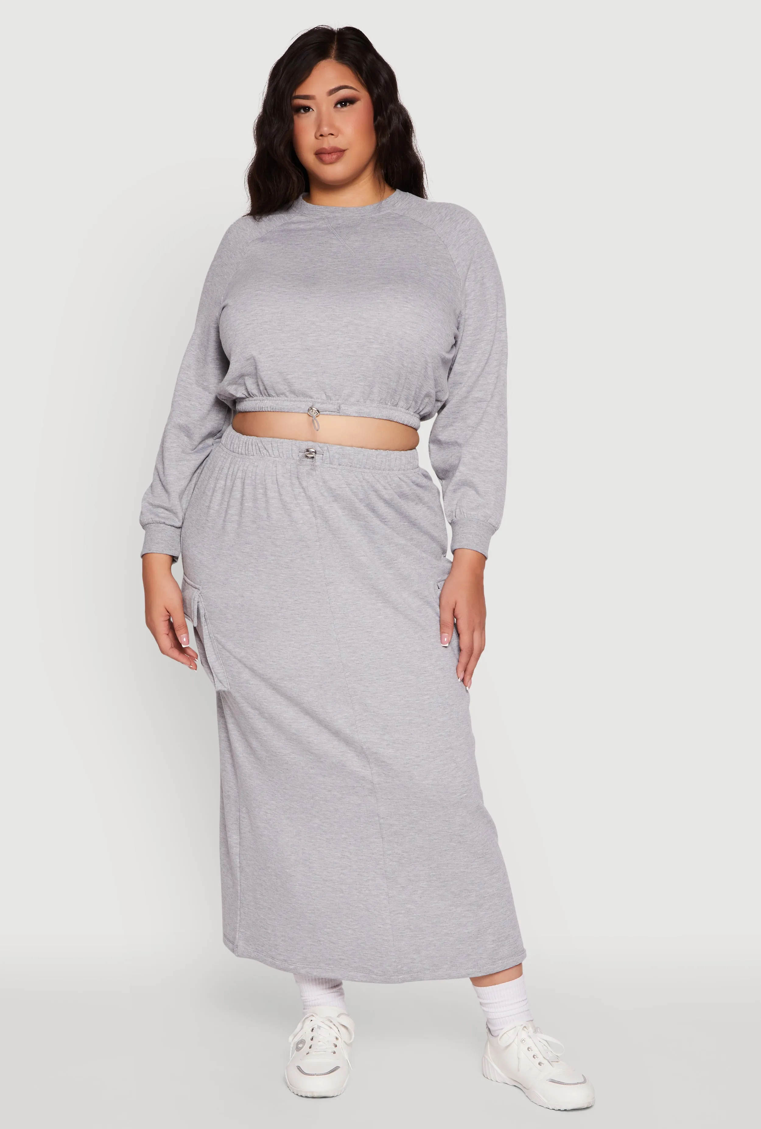 Plus Size Pullover Sweatshirt with Toggle Drawstring Hem sold by Rainbow product image thumbnail 3