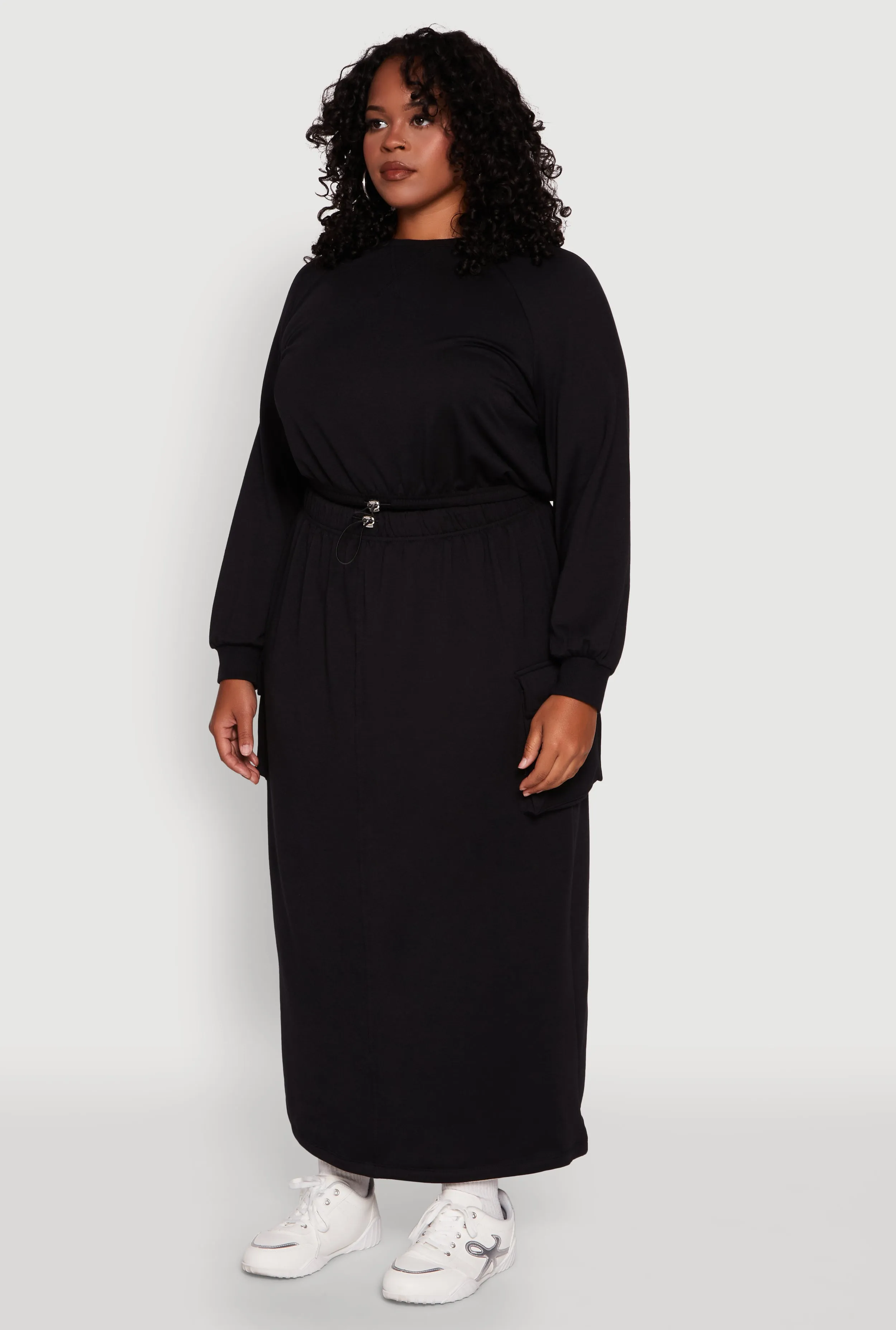 Plus Size Pullover Sweatshirt with Toggle Drawstring Hem sold by Rainbow product image thumbnail 5