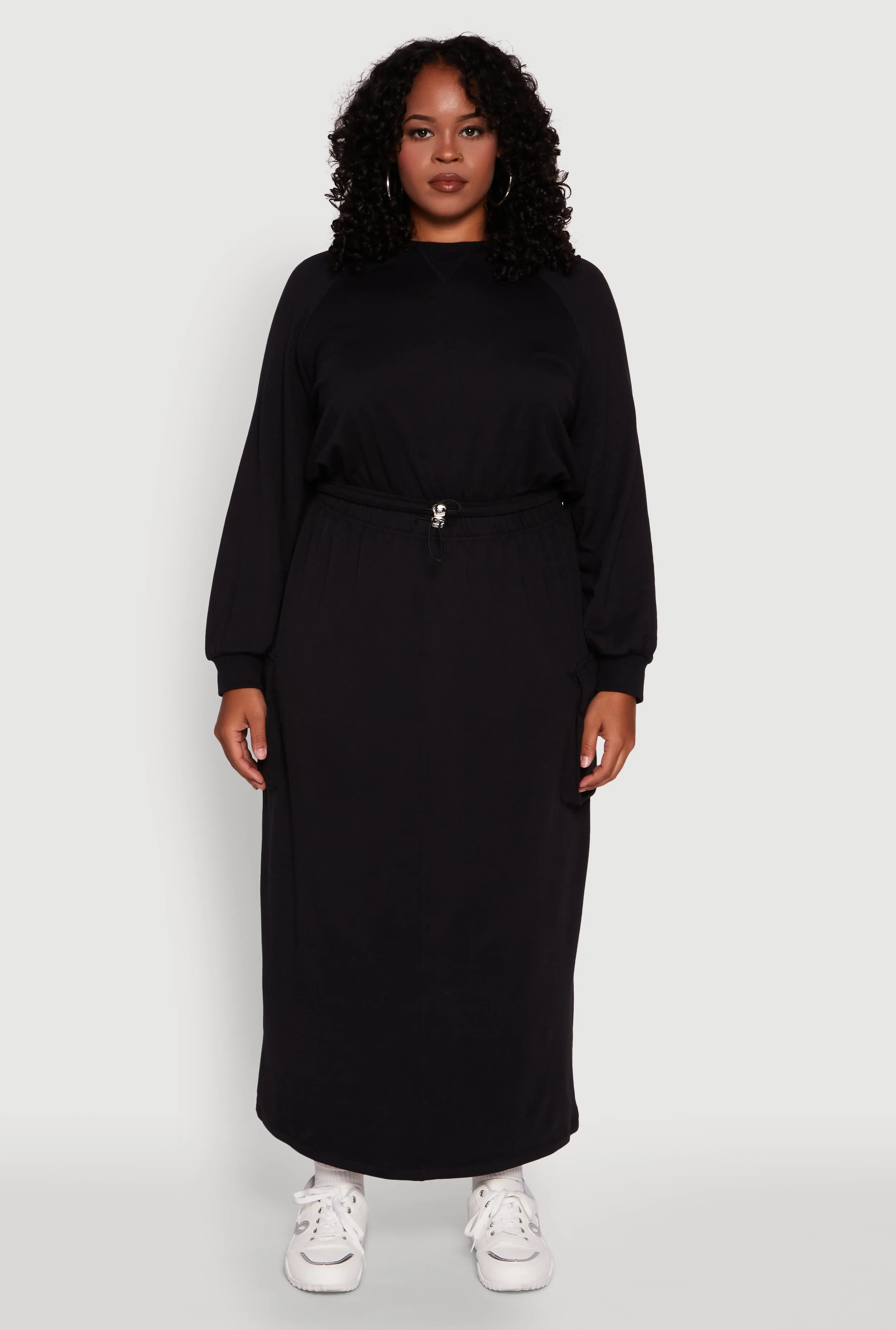 Plus Size Pullover Sweatshirt with Toggle Drawstring Hem sold by Rainbow product image thumbnail 2