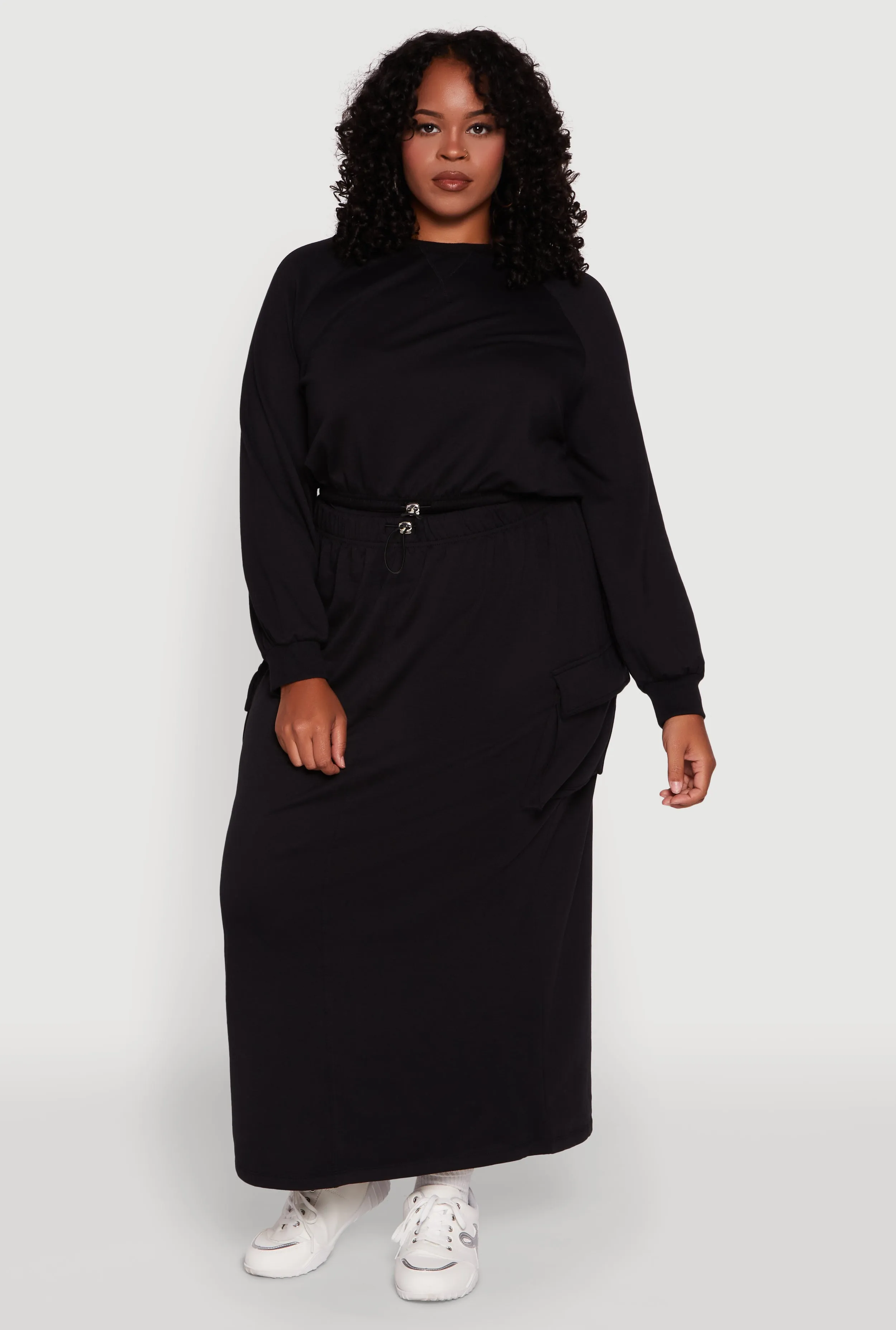 Plus Size Pullover Sweatshirt with Toggle Drawstring Hem sold by Rainbow product image thumbnail 3