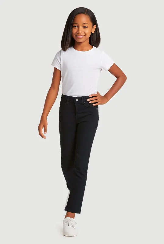 Girls Solid Hyperstrech Straight Leg Pants sold by Rainbow