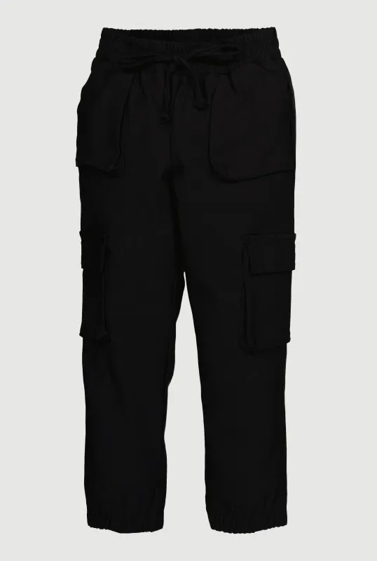 Little Girls Hyperstretch Joggers with Cargo Pockets sold by Rainbow