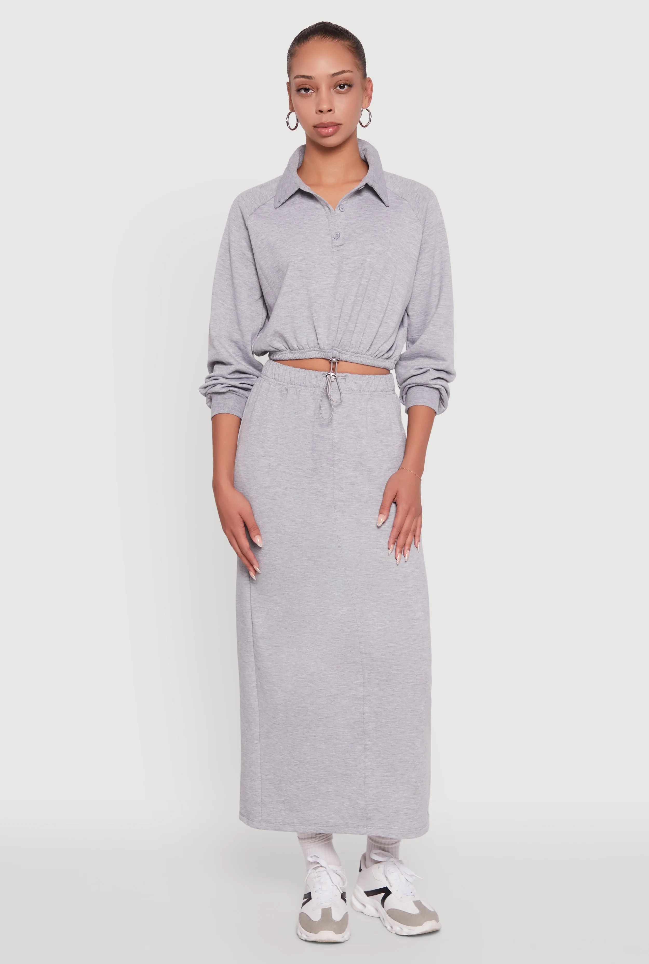 Collared Fleece Cropped Pullover Sweatshirt sold by Rainbow product image thumbnail 2