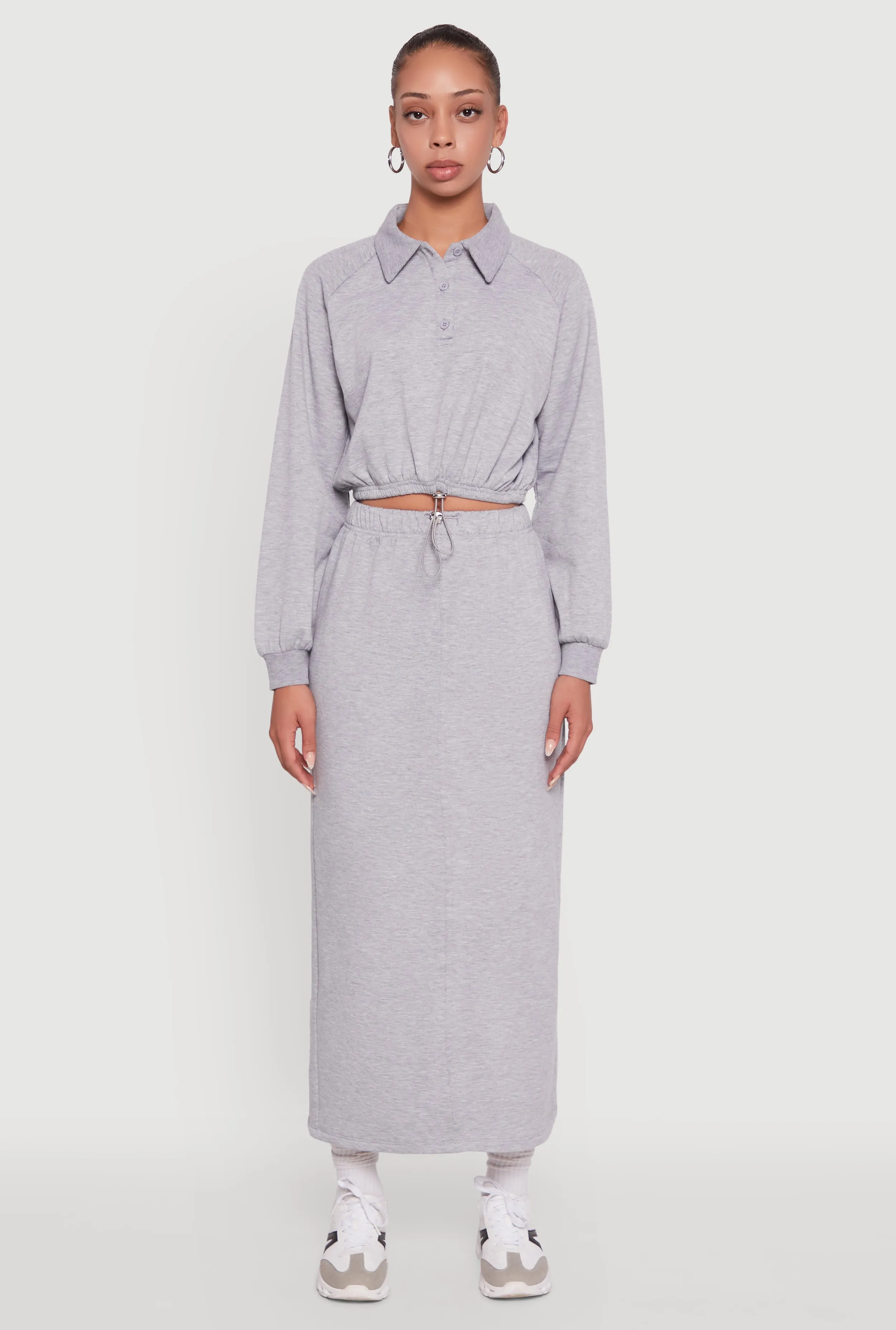 Collared Fleece Cropped Pullover Sweatshirt sold by Rainbow product image thumbnail 3