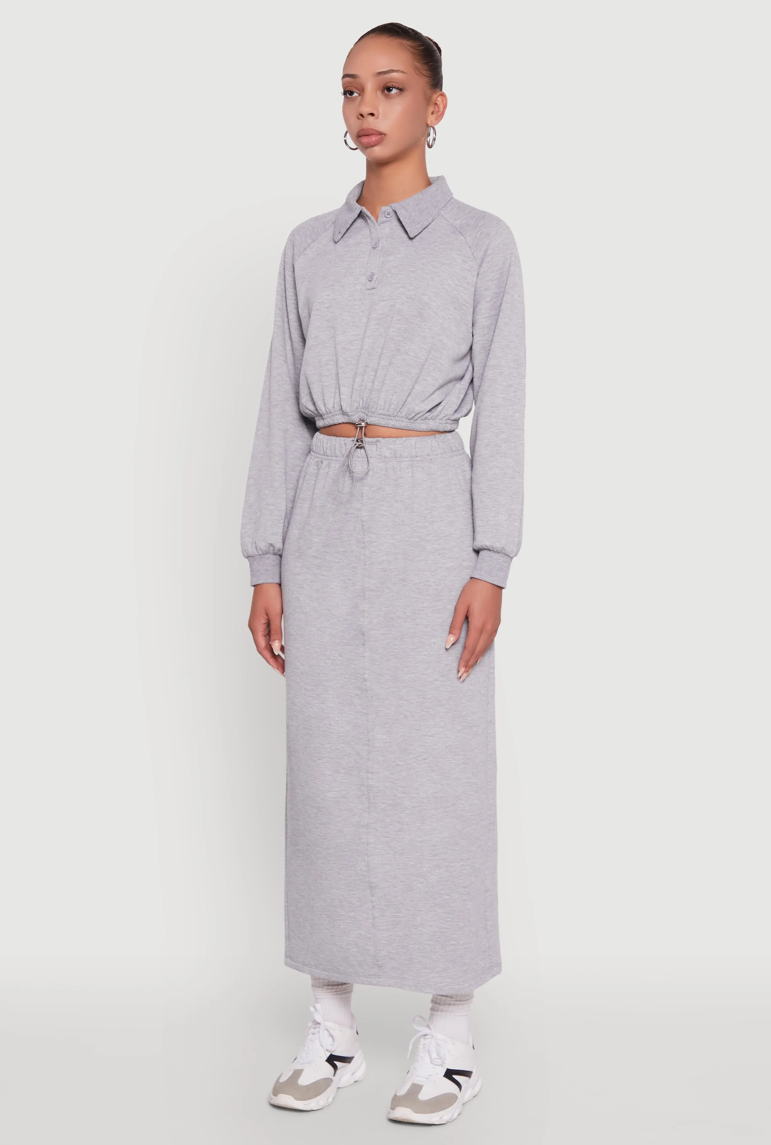 Collared Fleece Cropped Pullover Sweatshirt sold by Rainbow product image thumbnail 5