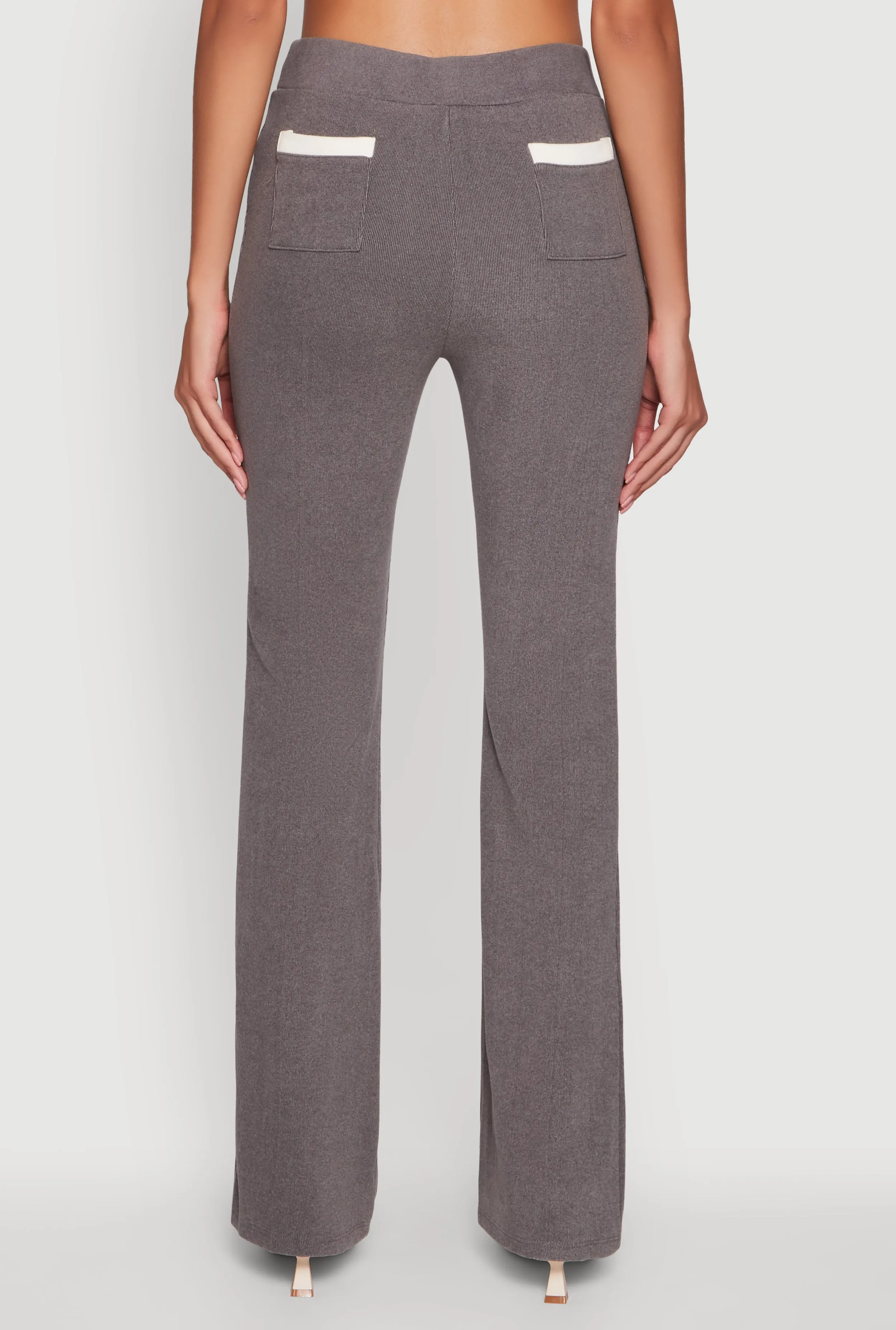 Brushed Knit Pintuck Pull On Flared Dress Pants sold by Rainbow product image thumbnail 5