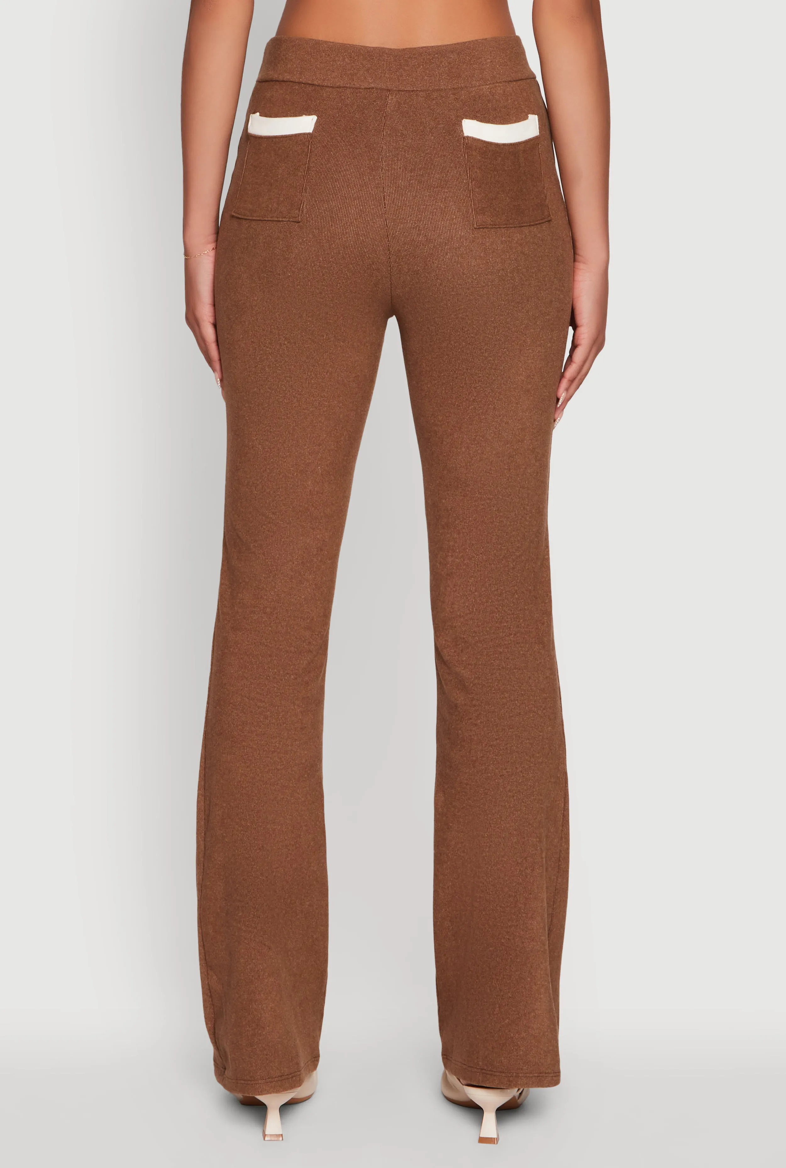 Brushed Knit Pintuck Pull On Flared Dress Pants sold by Rainbow product image thumbnail 5