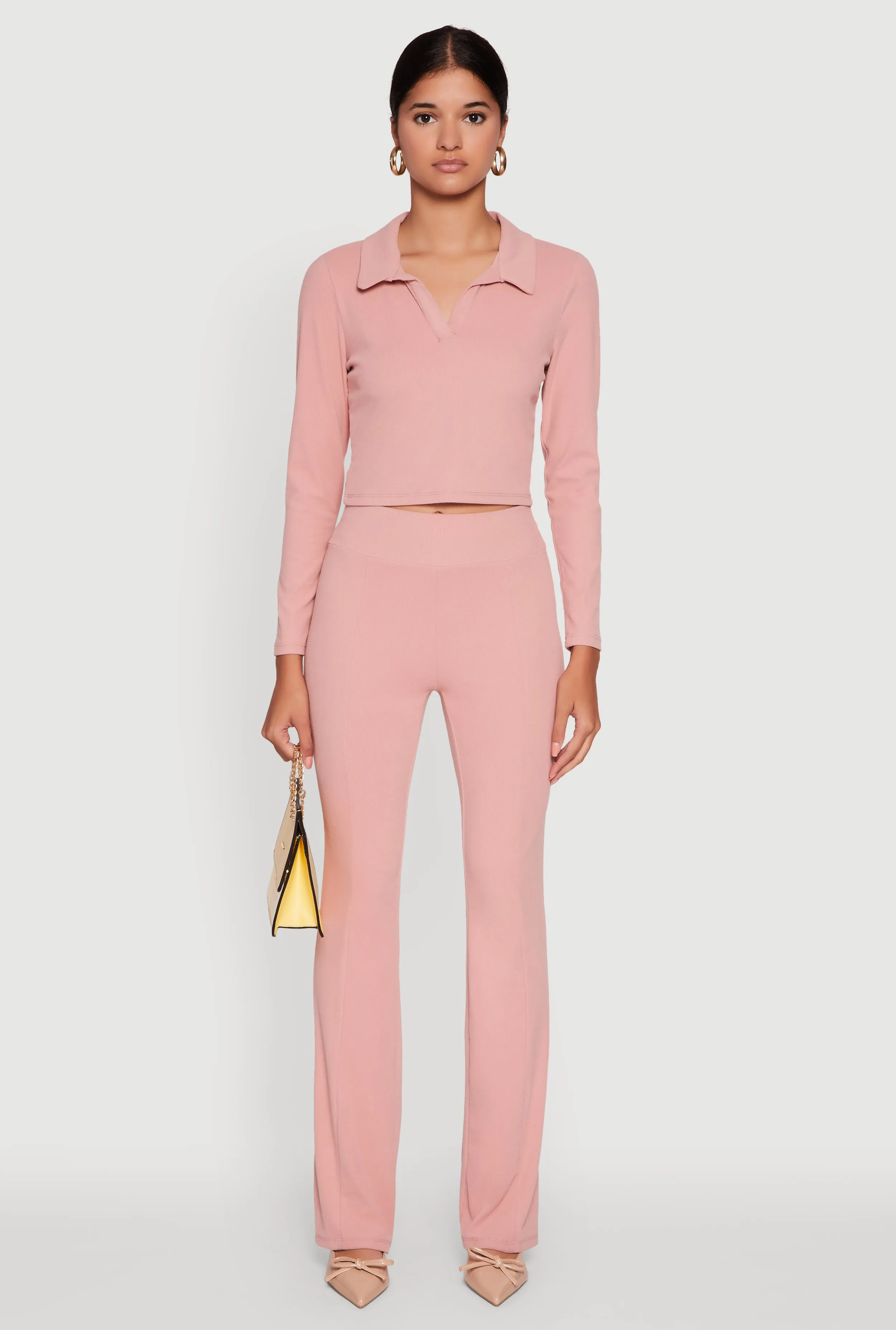 Brushed Knit Pintuck Pull On Slim Pants sold by Rainbow product image thumbnail 2