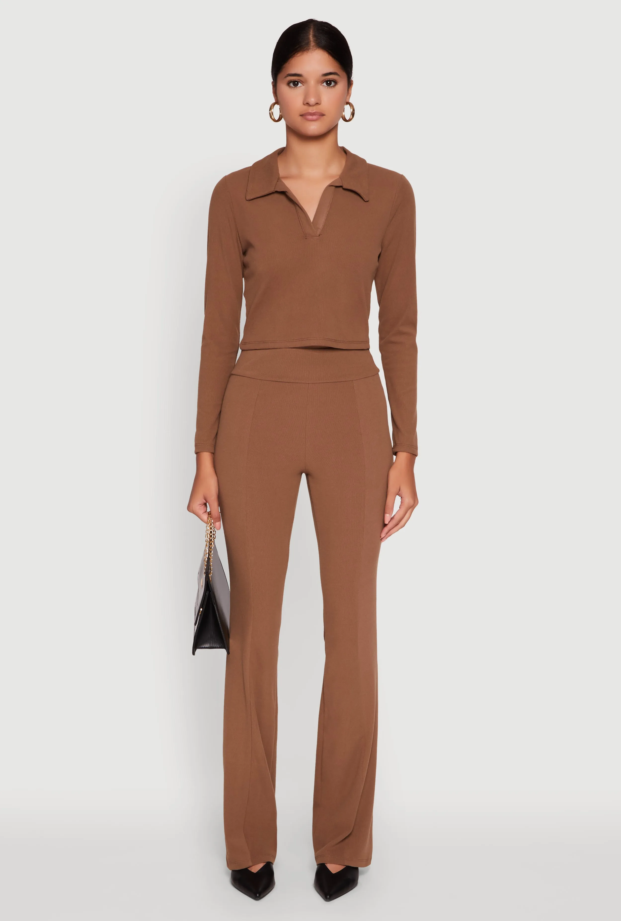 Brushed Knit Pintuck Pull On Slim Pants sold by Rainbow product image thumbnail 2