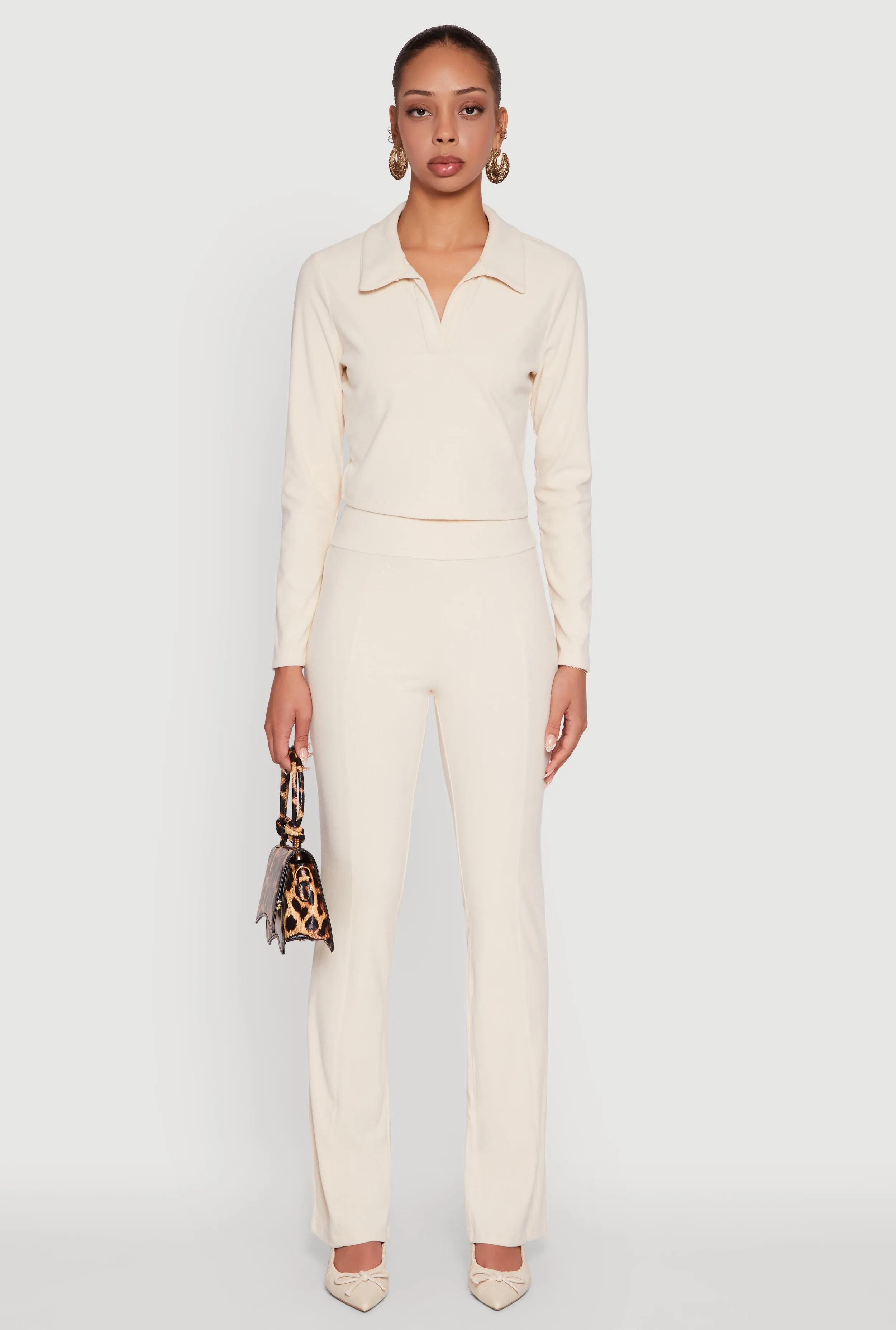 Brushed Knit Pintuck Pull On Slim Pants sold by Rainbow product image thumbnail 2