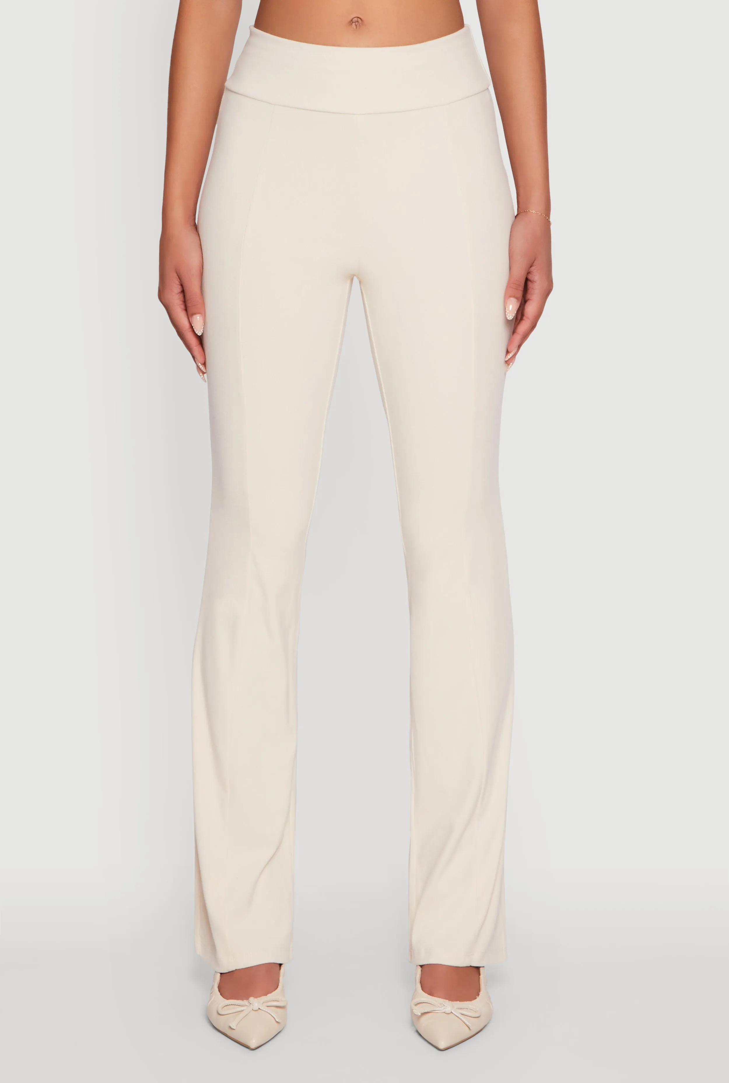 Brushed Knit Pintuck Pull On Slim Pants sold by Rainbow product image thumbnail 3