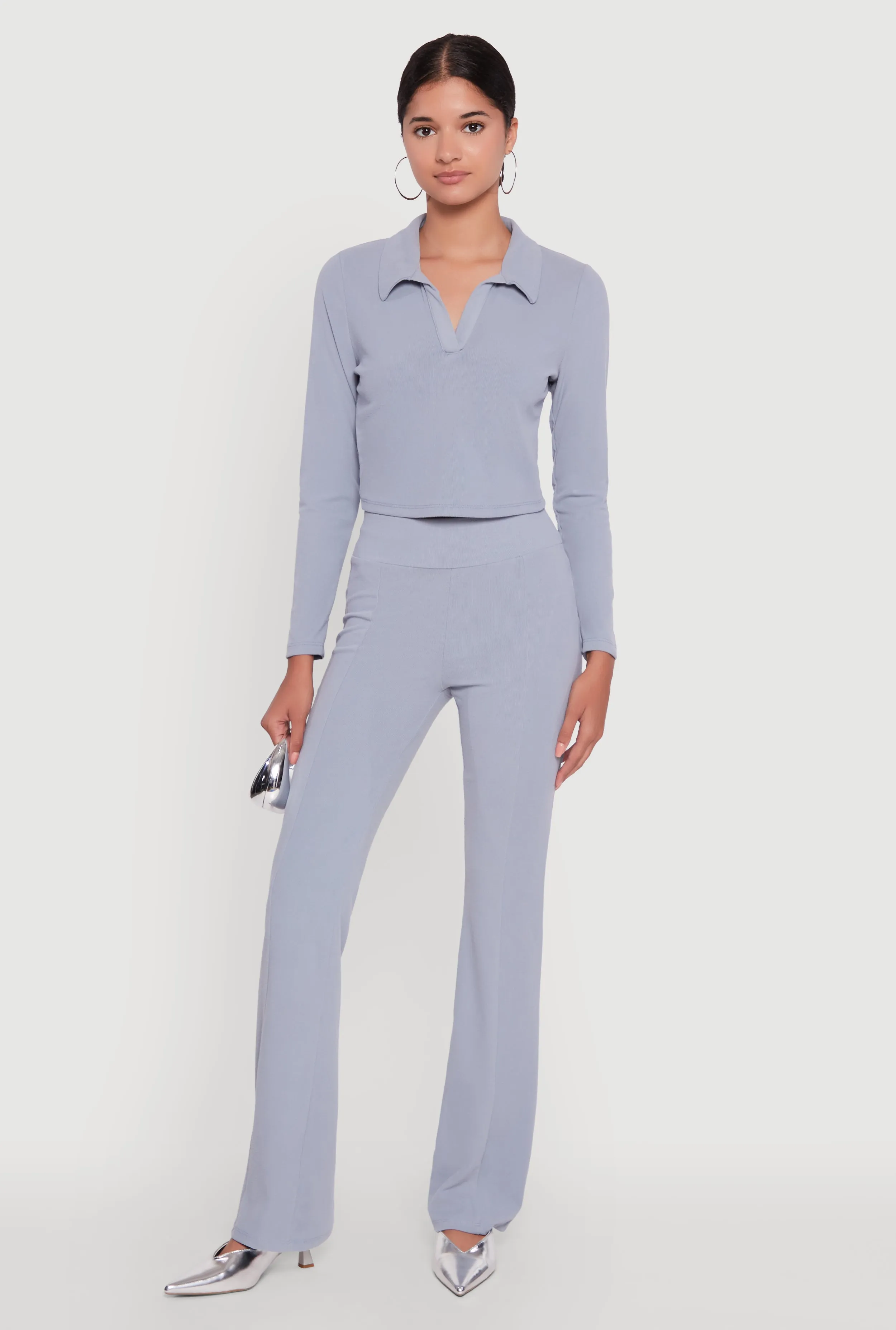 Brushed Knit Pintuck Pull On Slim Pants sold by Rainbow product image thumbnail 3