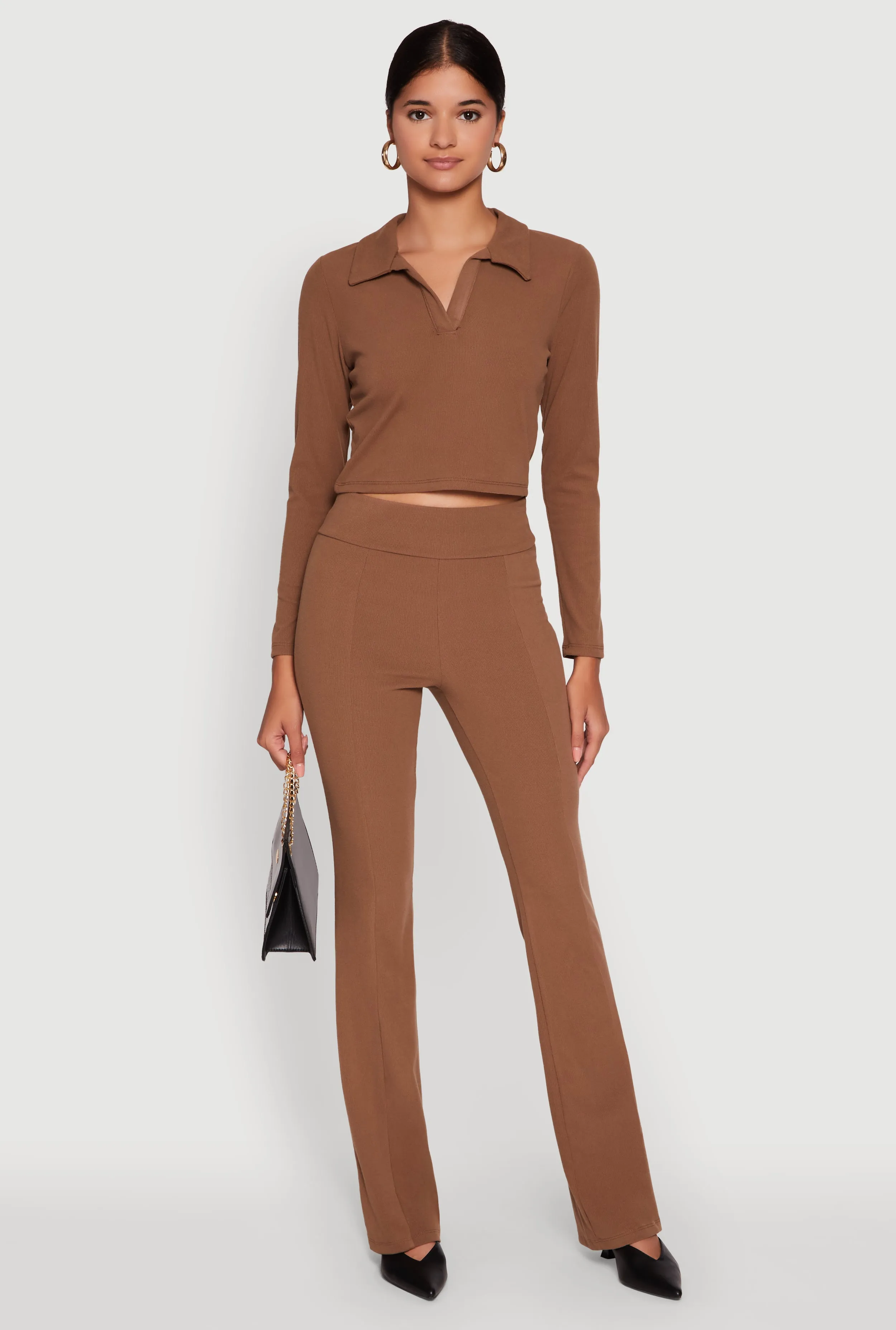 Brushed Knit Pintuck Pull On Slim Pants sold by Rainbow product image thumbnail 5