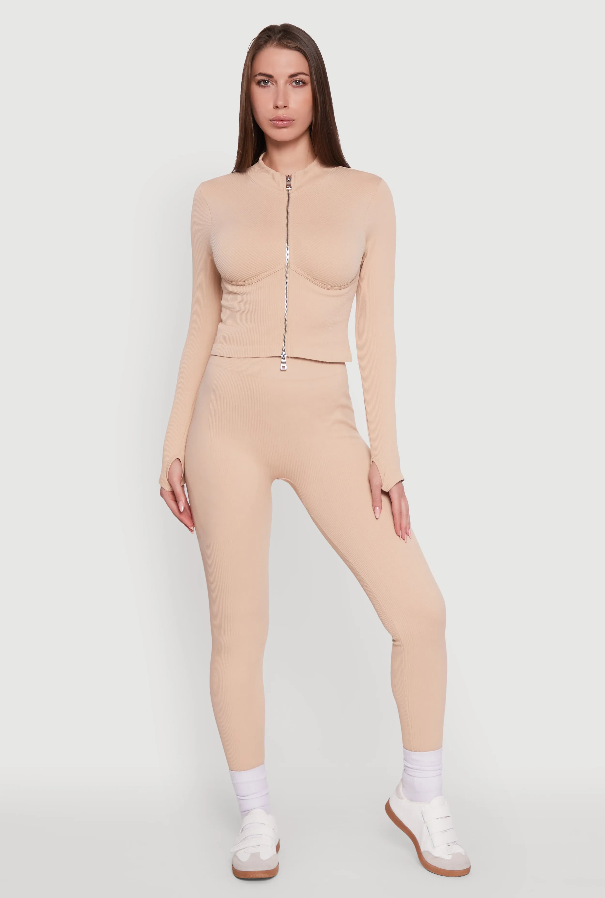 Seamless Ribbed High Waisted Leggings sold by Rainbow