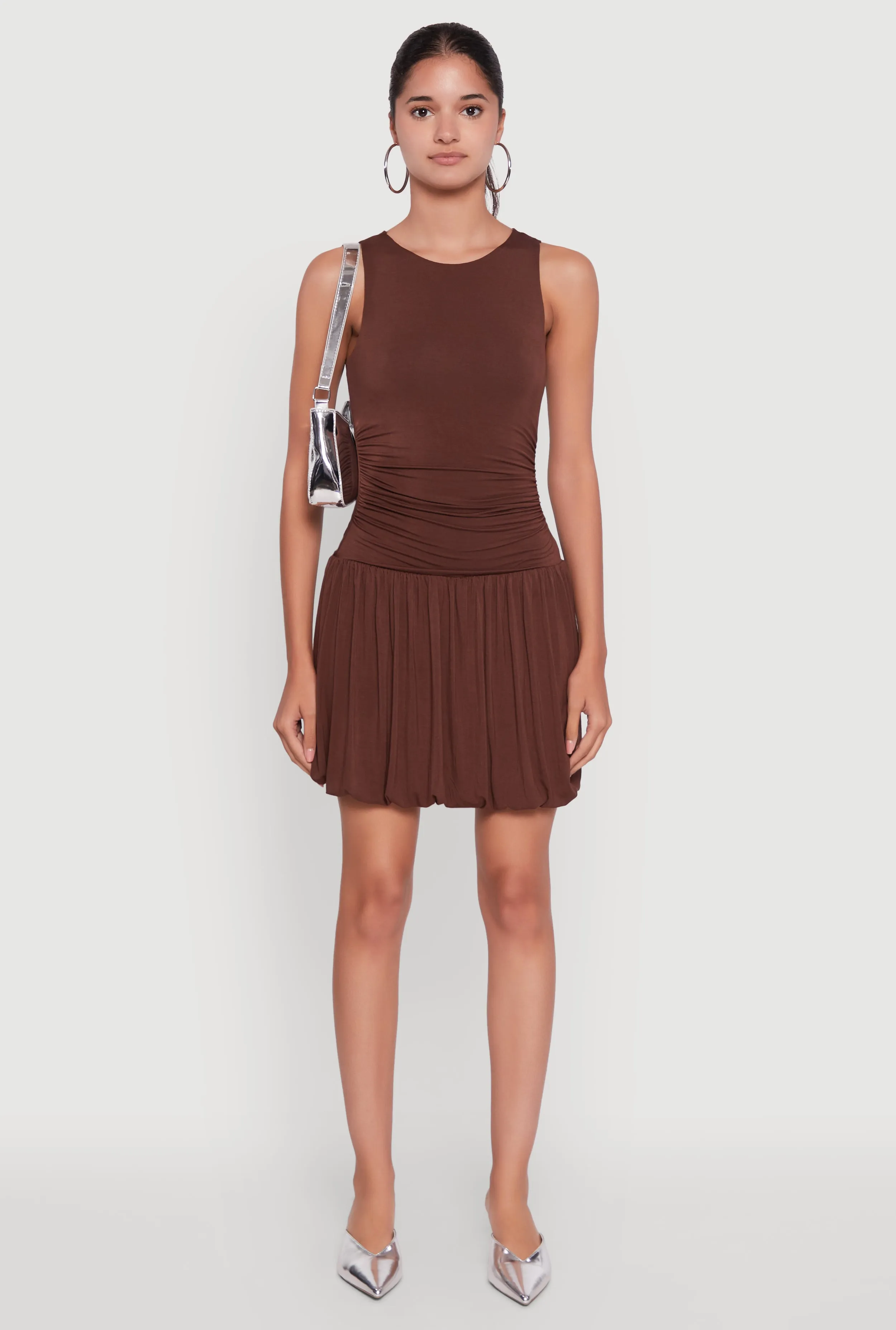 Sleeveless Ruched Side Bubble Hem Dress sold by Rainbow product image thumbnail 2