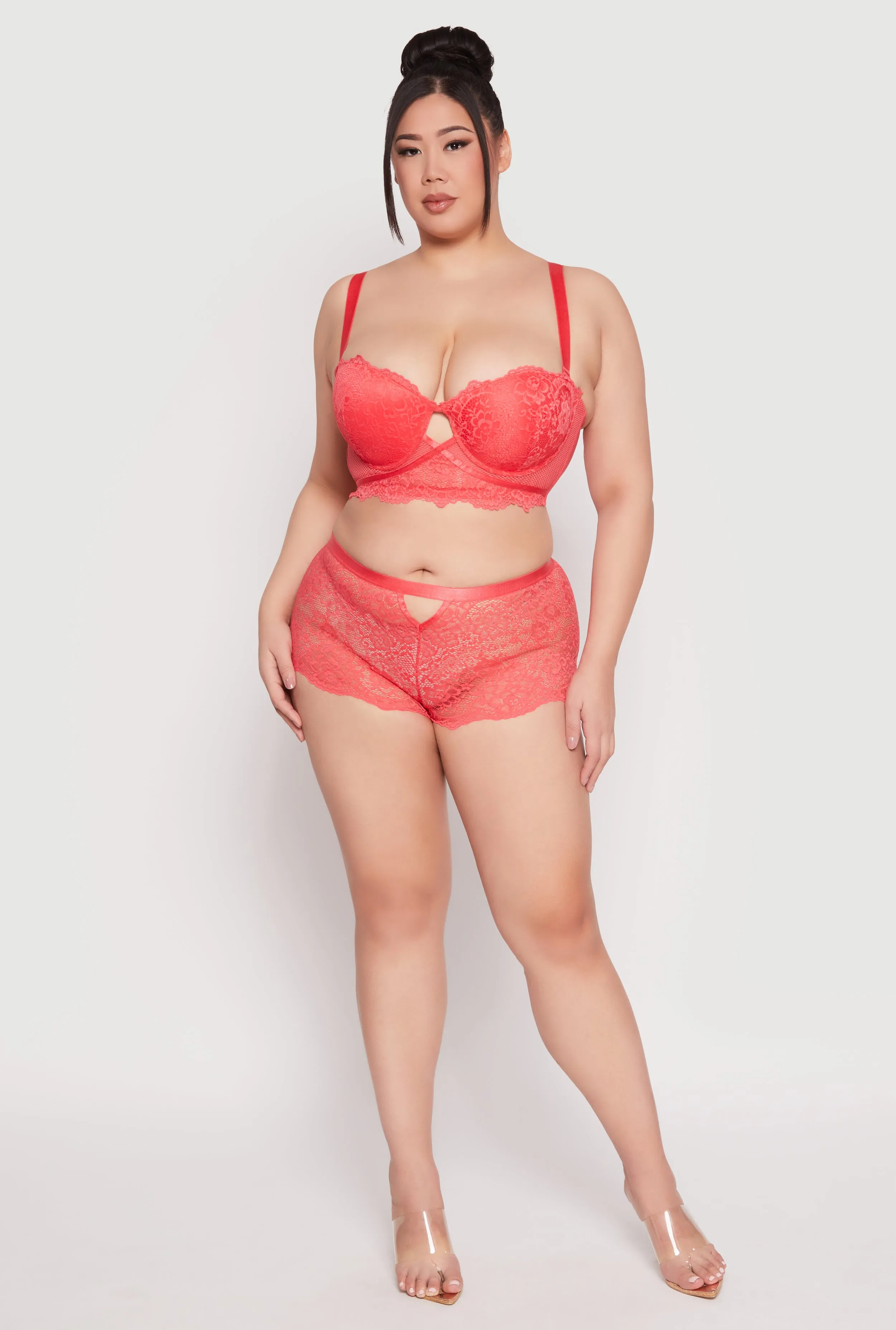 Plus Size Caged Convertible Longline Lace Balconette Bra sold by Rainbow product image thumbnail 3