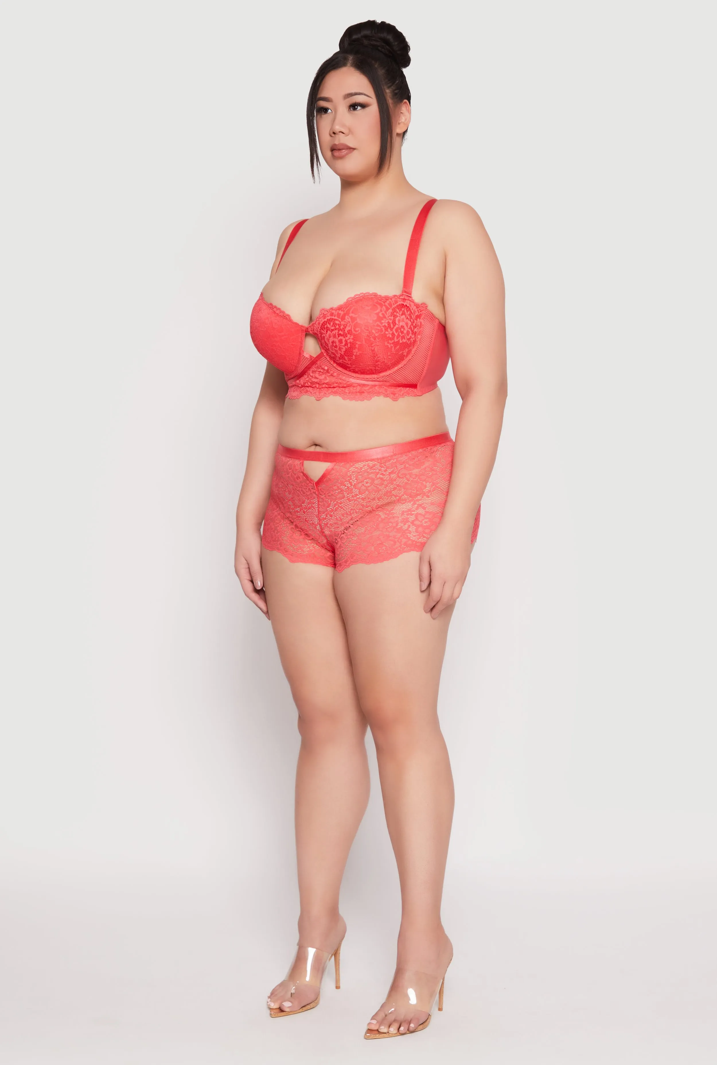 Plus Size Caged Convertible Longline Lace Balconette Bra sold by Rainbow product image thumbnail 5