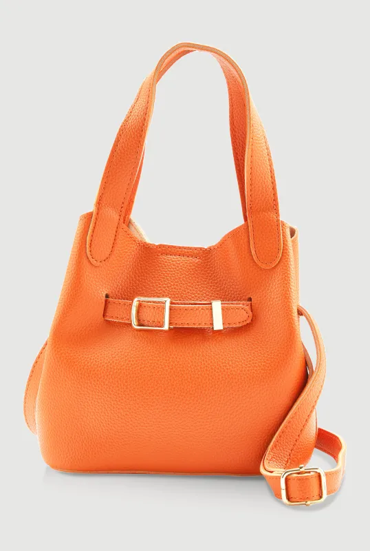 Belt Detail Convertible Bucket Bag sold by Rainbow
