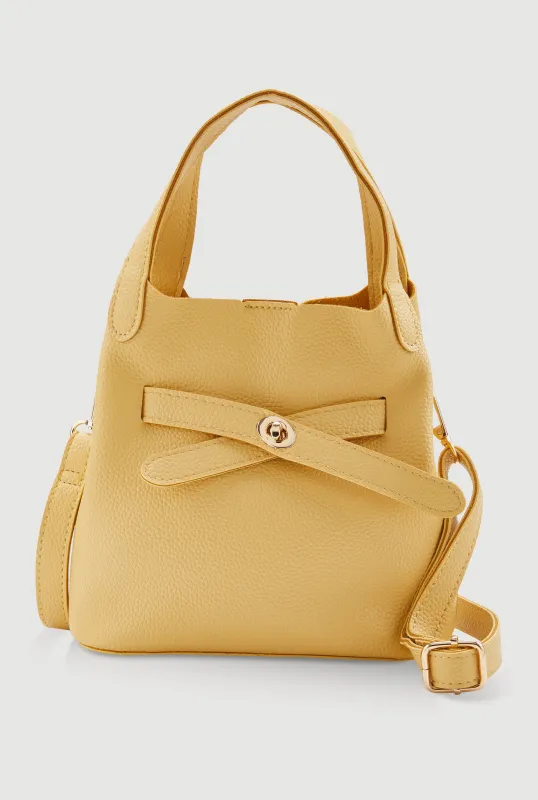 Criss Cross Strap Detail Convertible Bucket Bag sold by Rainbow