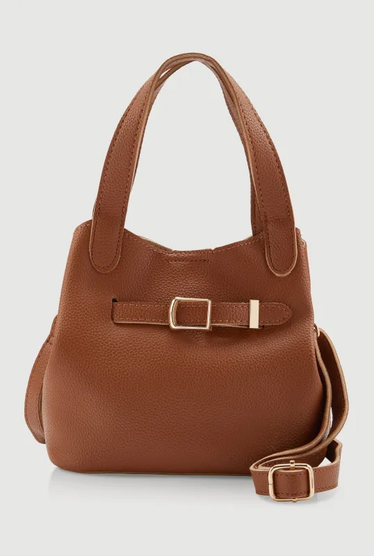 Belt Detail Convertible Bucket Bag sold by Rainbow