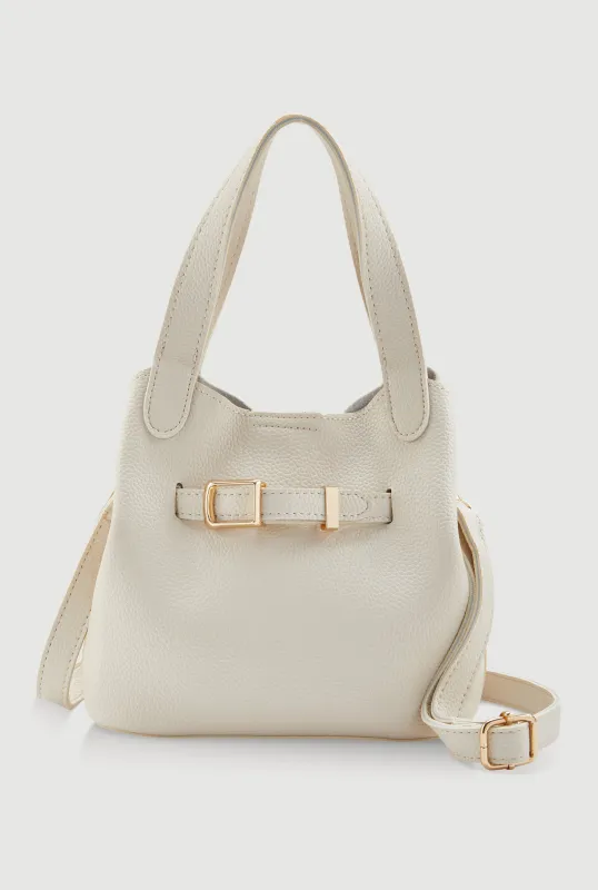 Belt Detail Convertible Bucket Bag sold by Rainbow