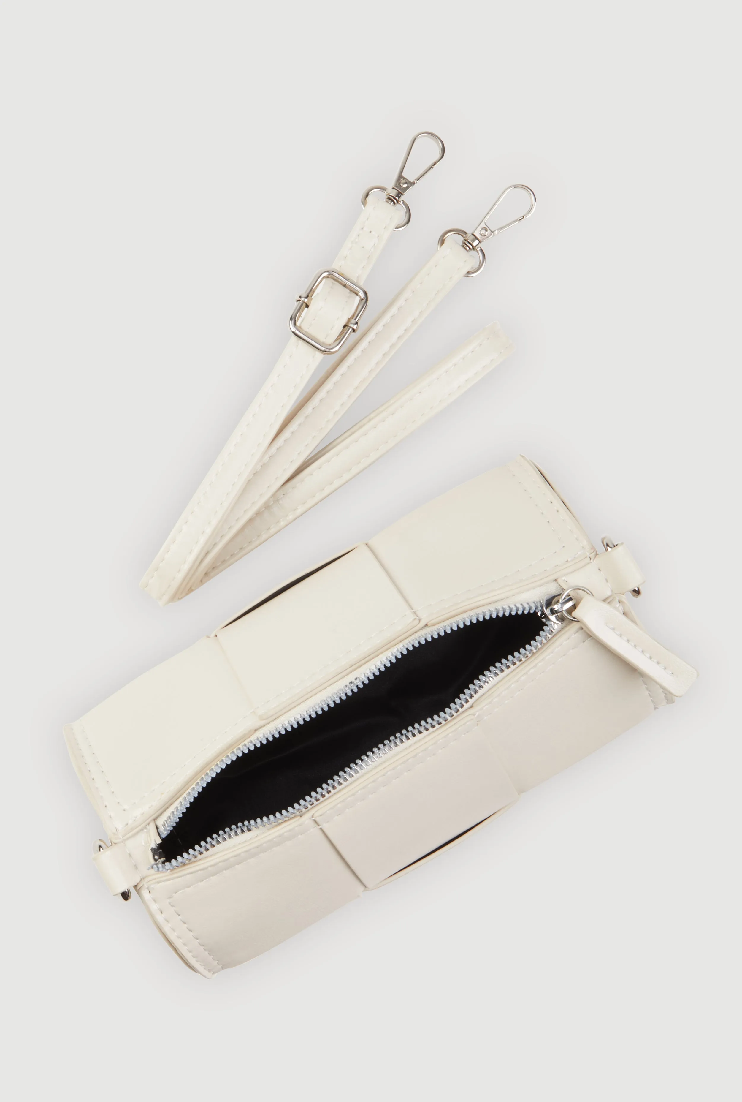 Faux Leather Woven Cylinder Crossbody Bag sold by Rainbow product image thumbnail 5