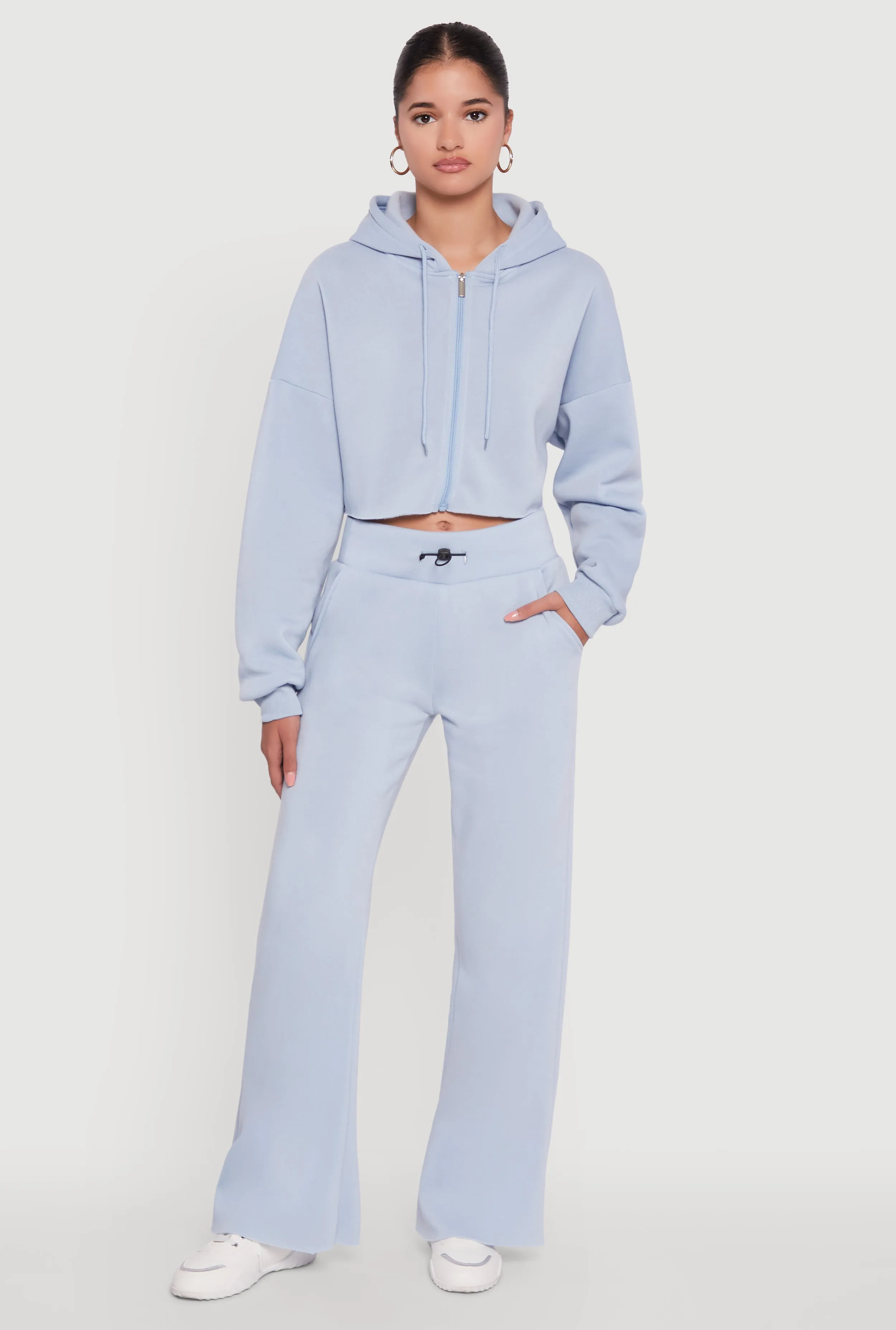 Toggle Drawstring Waist Flare Sweatpants sold by Rainbow