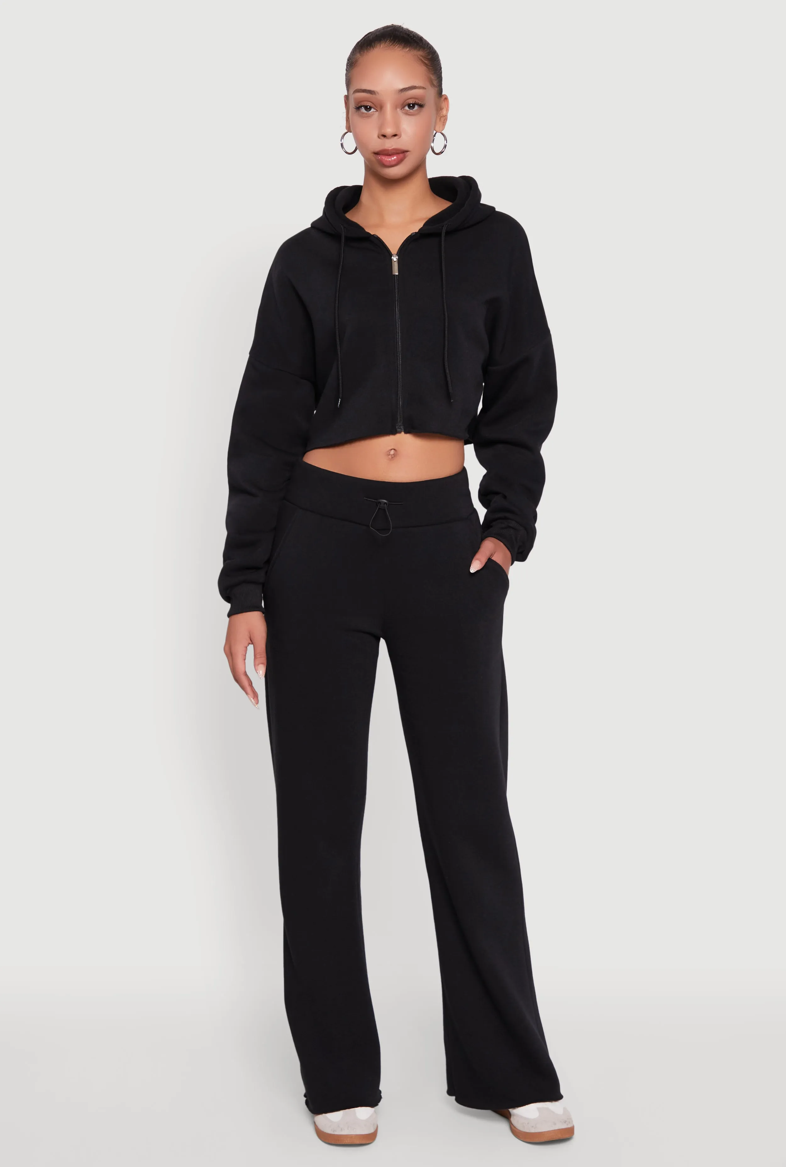 Toggle Drawstring Waist Flare Sweatpants sold by Rainbow