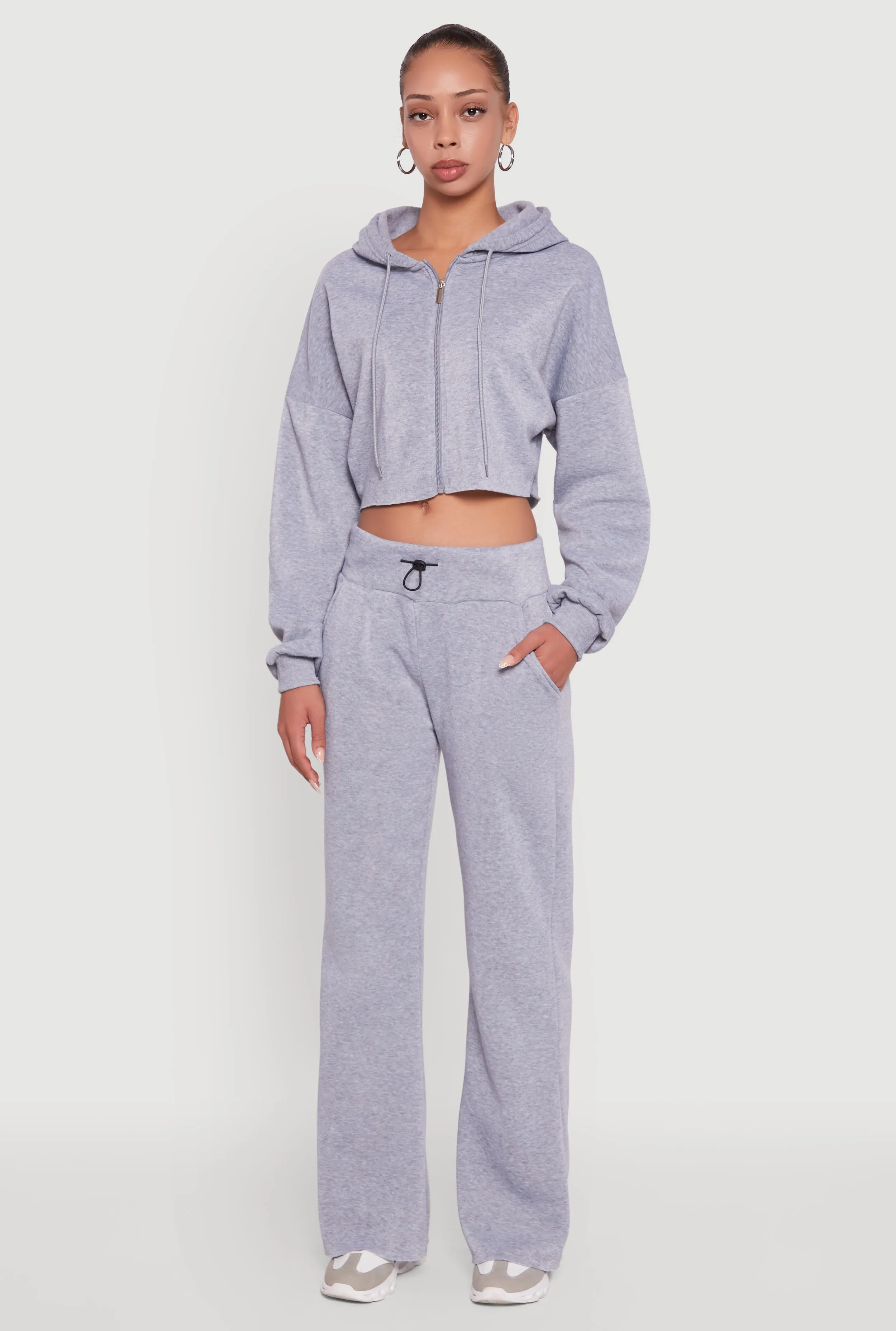 Toggle Drawstring Waist Flare Sweatpants sold by Rainbow