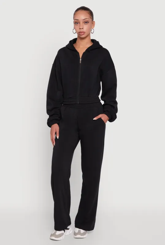 Elastic Waist Wide Leg Sweatpants sold by Rainbow