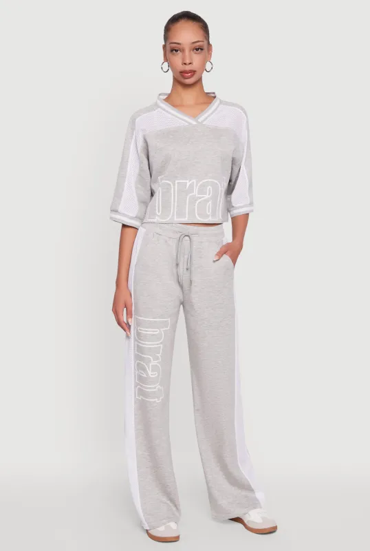 Brat Graphic High Waisted Wide Leg Active Pants sold by Rainbow