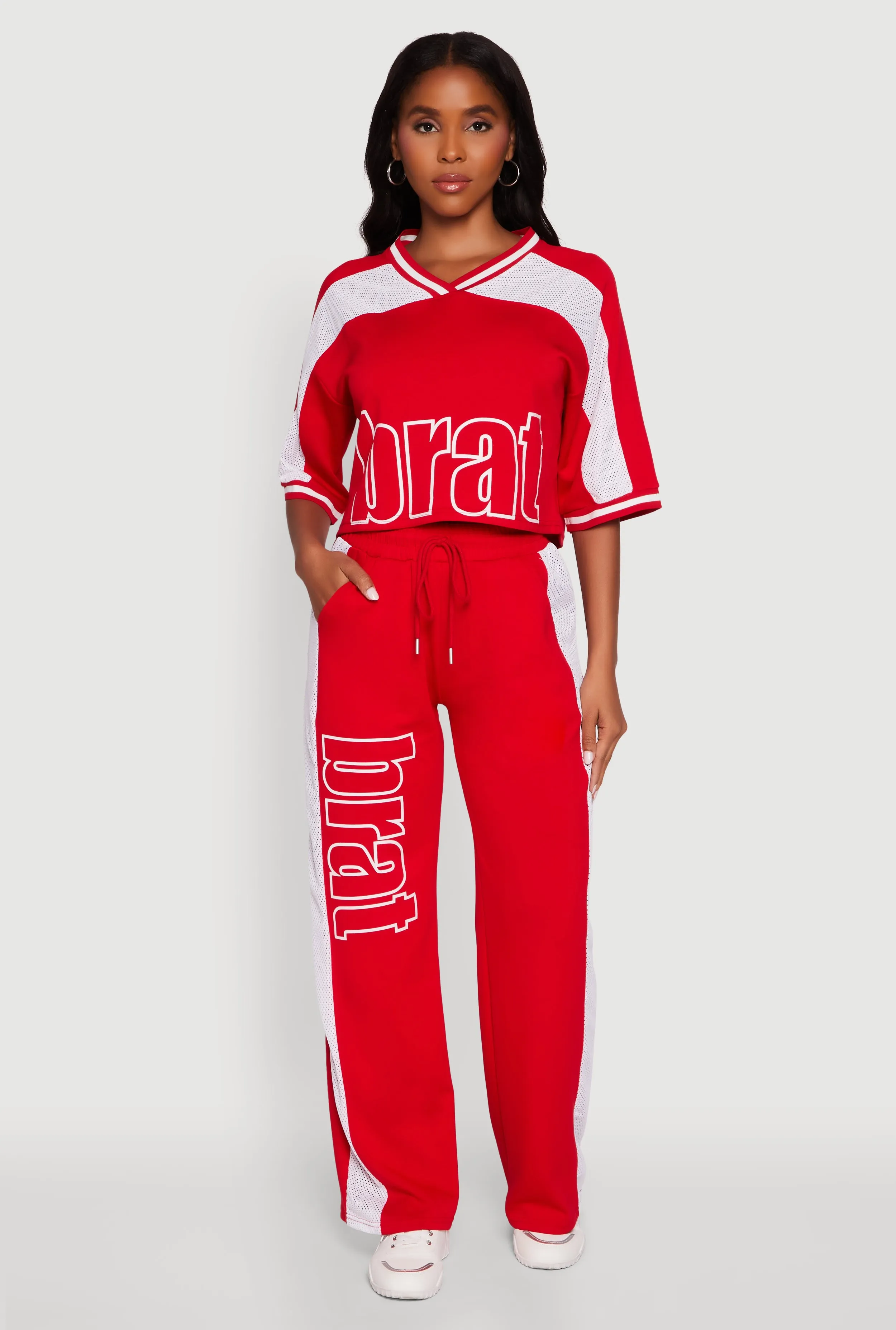 Brat Graphic High Waisted Wide Leg Active Pants sold by Rainbow product image thumbnail 2