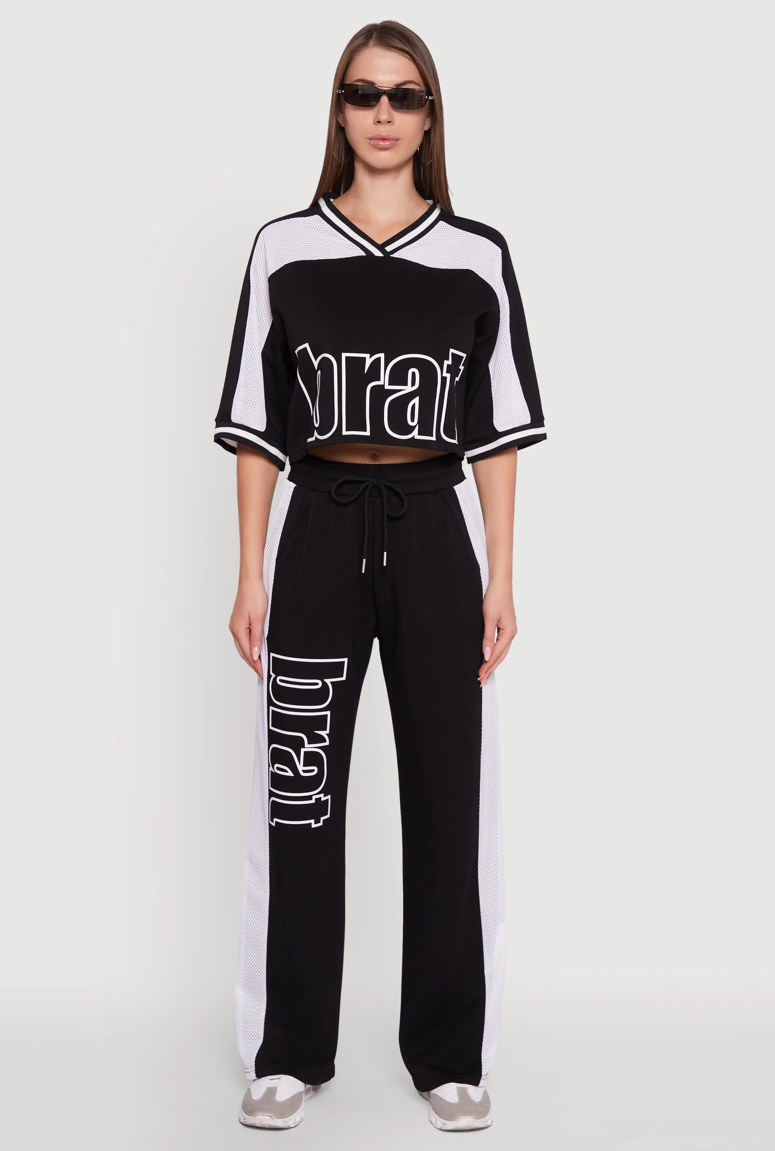 Brat Graphic High Waisted Wide Leg Active Pants sold by Rainbow product image thumbnail 2