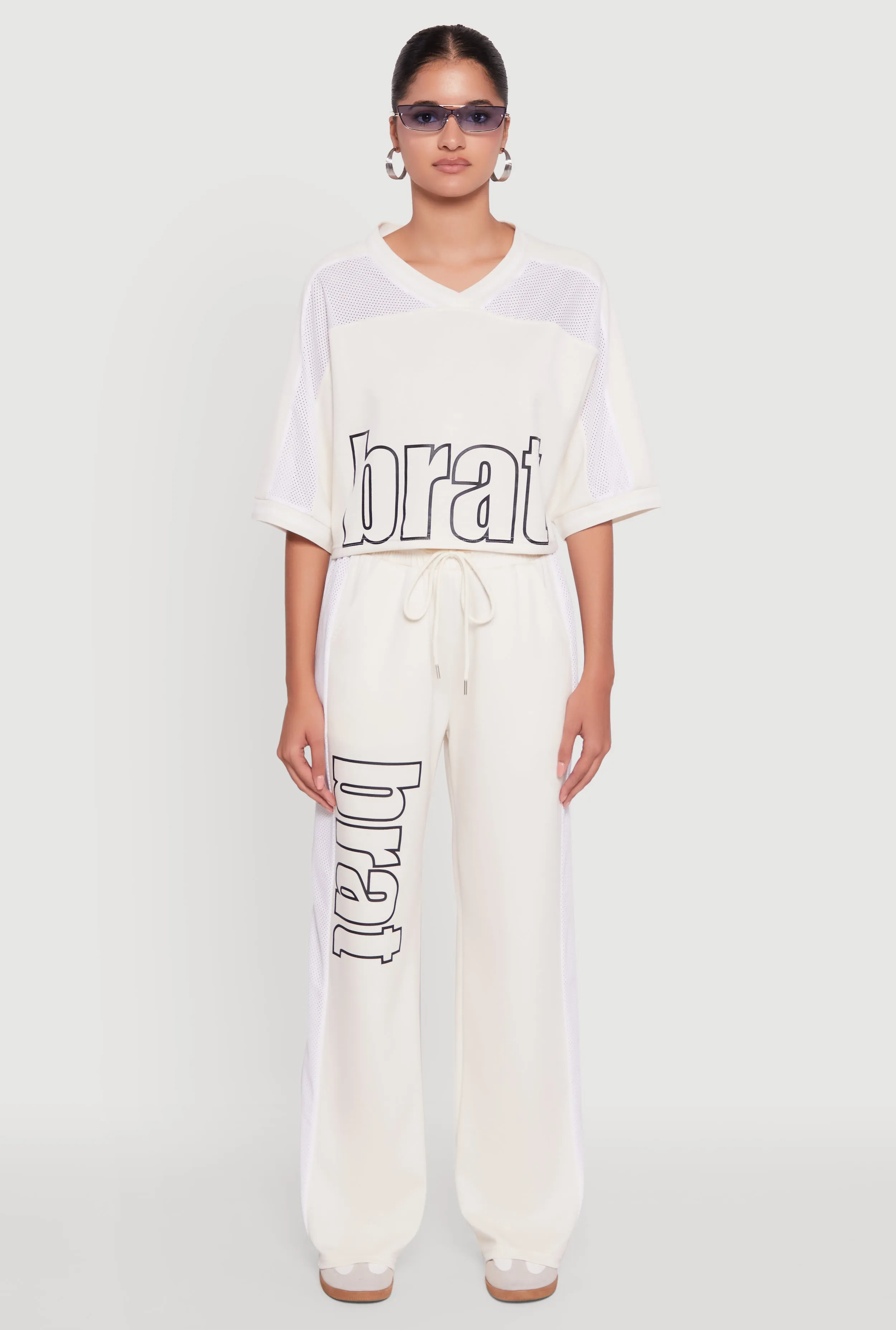 Brat Graphic High Waisted Wide Leg Active Pants sold by Rainbow product image thumbnail 2