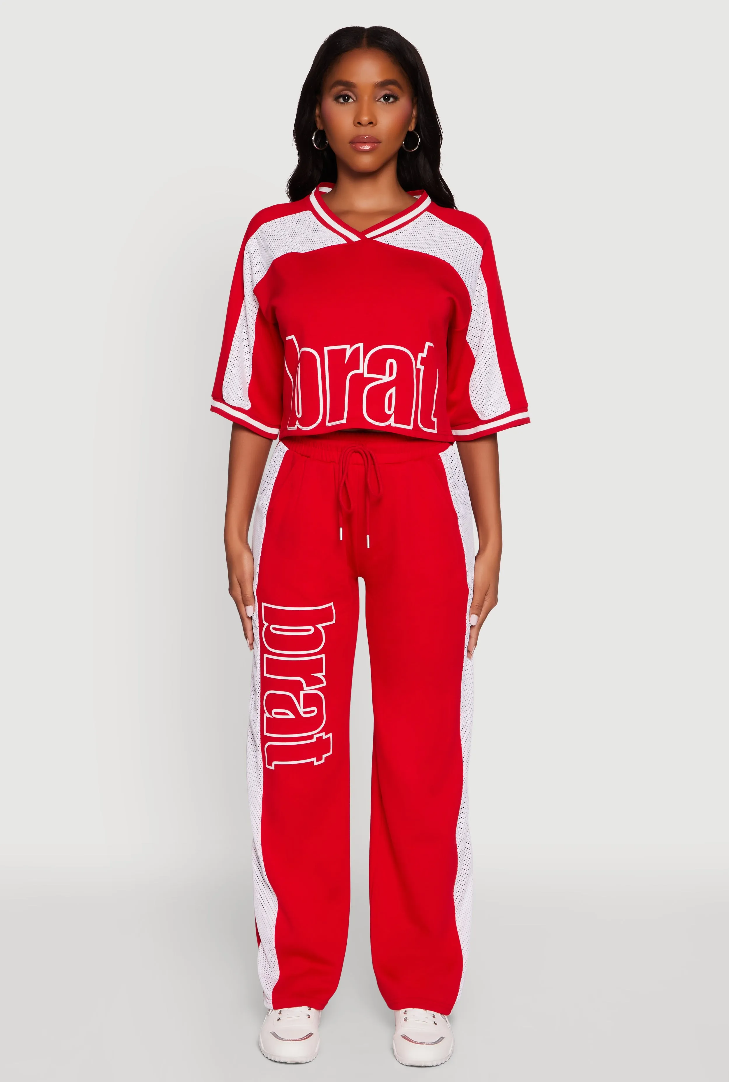 Brat Graphic High Waisted Wide Leg Active Pants sold by Rainbow product image thumbnail 4