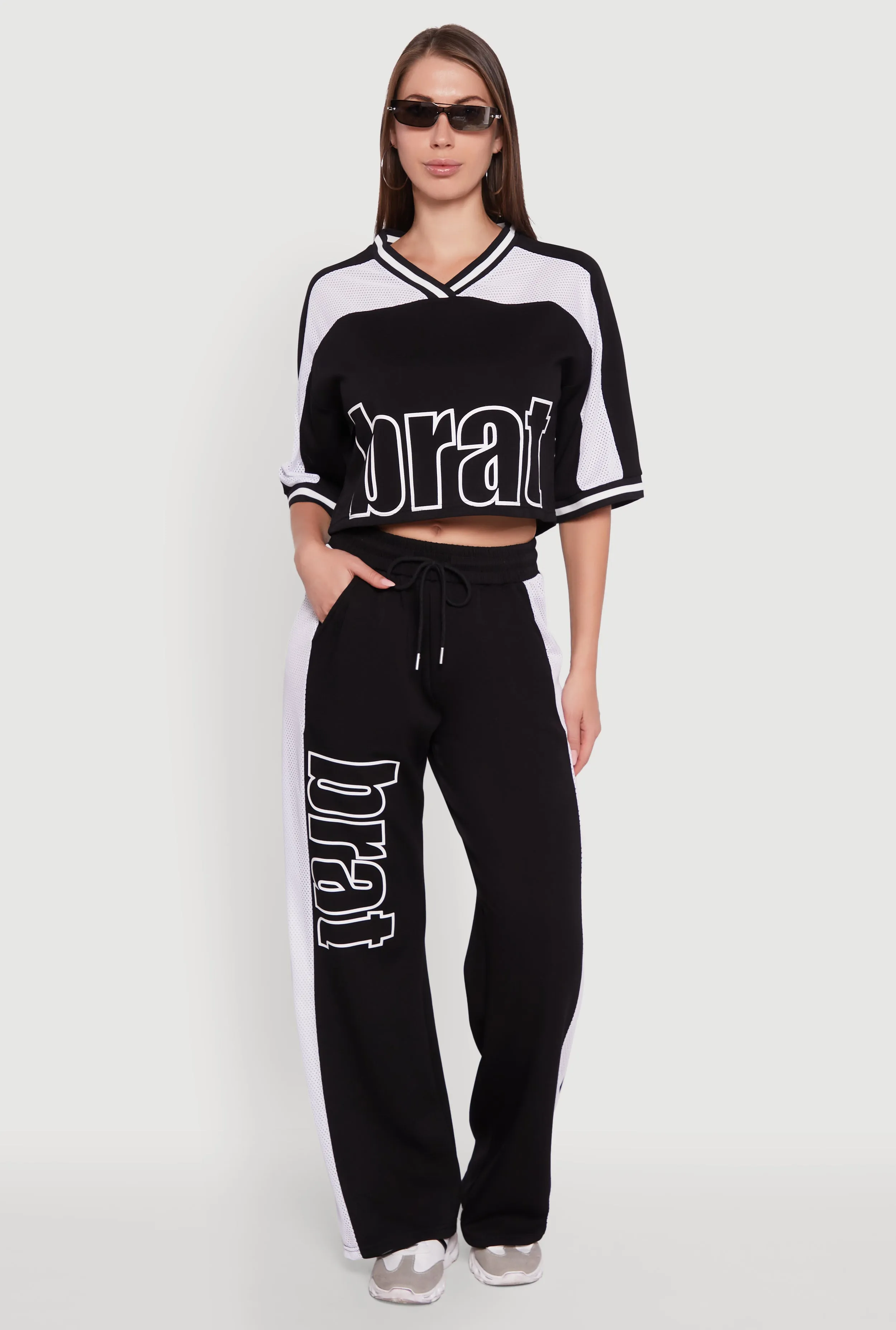 Brat Graphic High Waisted Wide Leg Active Pants sold by Rainbow