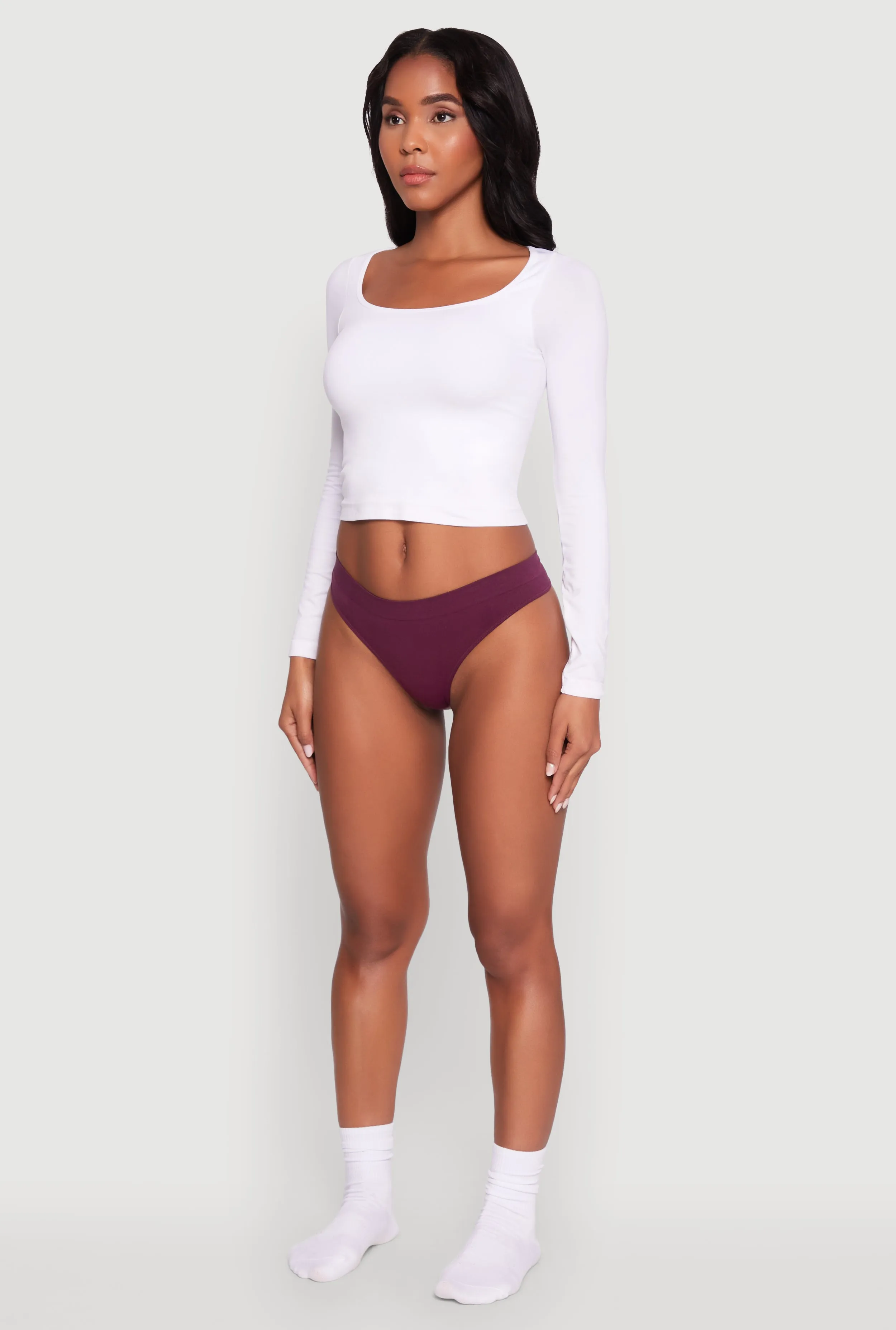 Sleek Seamless Solid Thong sold by Rainbow product image thumbnail 5