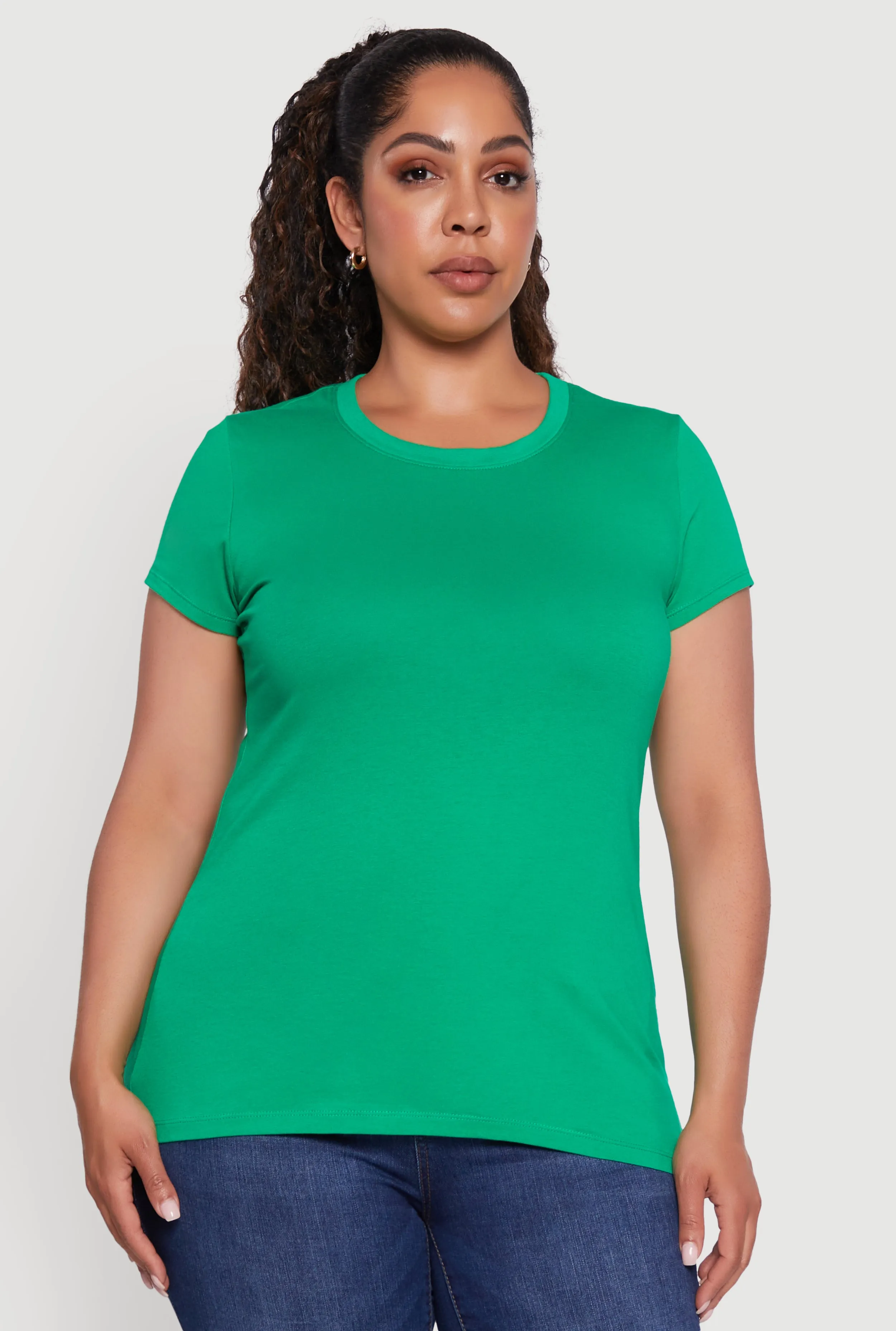 Plus Size Basic Crew Neck Tee sold by Rainbow product image thumbnail 2