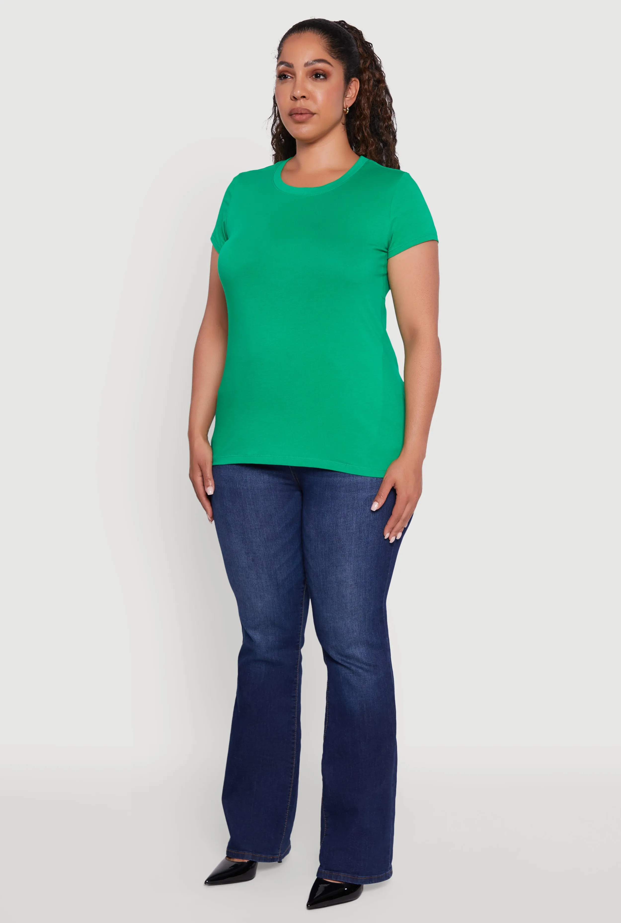 Plus Size Basic Crew Neck Tee sold by Rainbow product image thumbnail 5