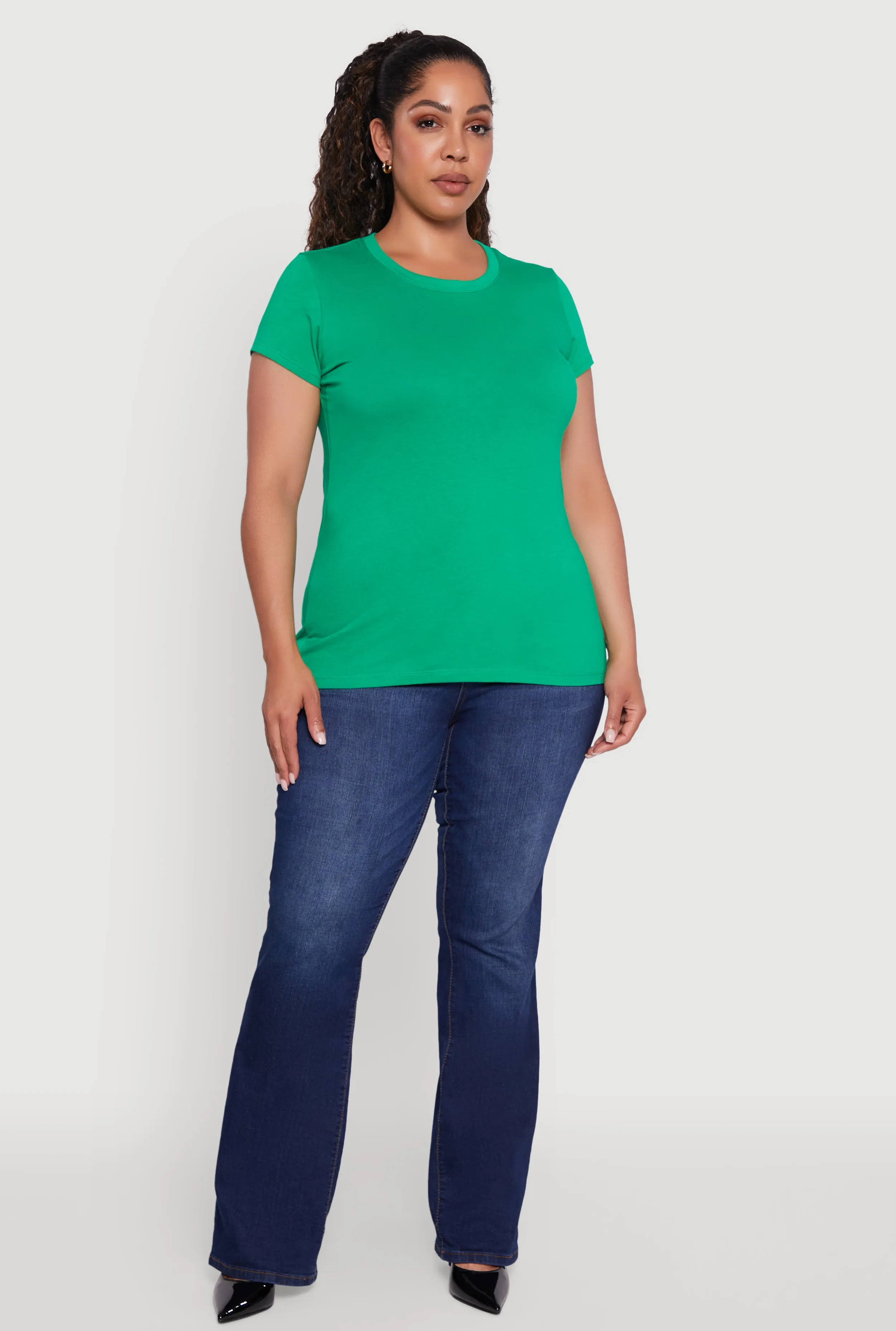 Plus Size Basic Crew Neck Tee sold by Rainbow